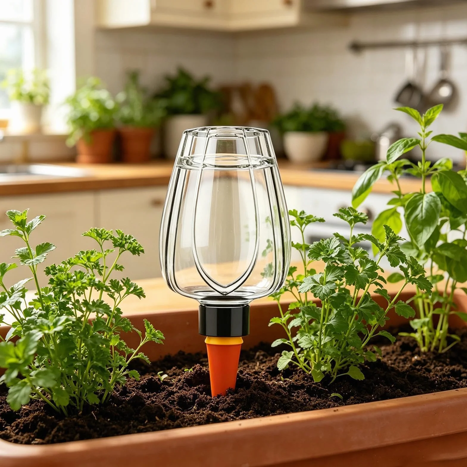 4x kule nawadniające 350 ml automatyczne nawadnianie do roślin terakota zestaw