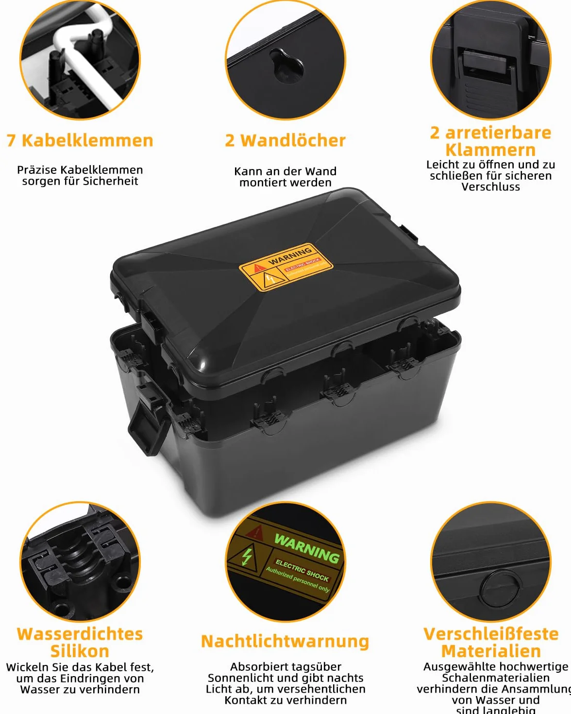 Skrzynka Elektryczna na Zewnątrz IP54 Wodoodporna 32x22x13cm, Ekstra Duża Obudowa na Kable, Wodoszczelna Puszka Rozdzielcza Ogrodowa, Ochrona Gniazd przed Deszczem i Śniegiem, Puszka rozdzielcza