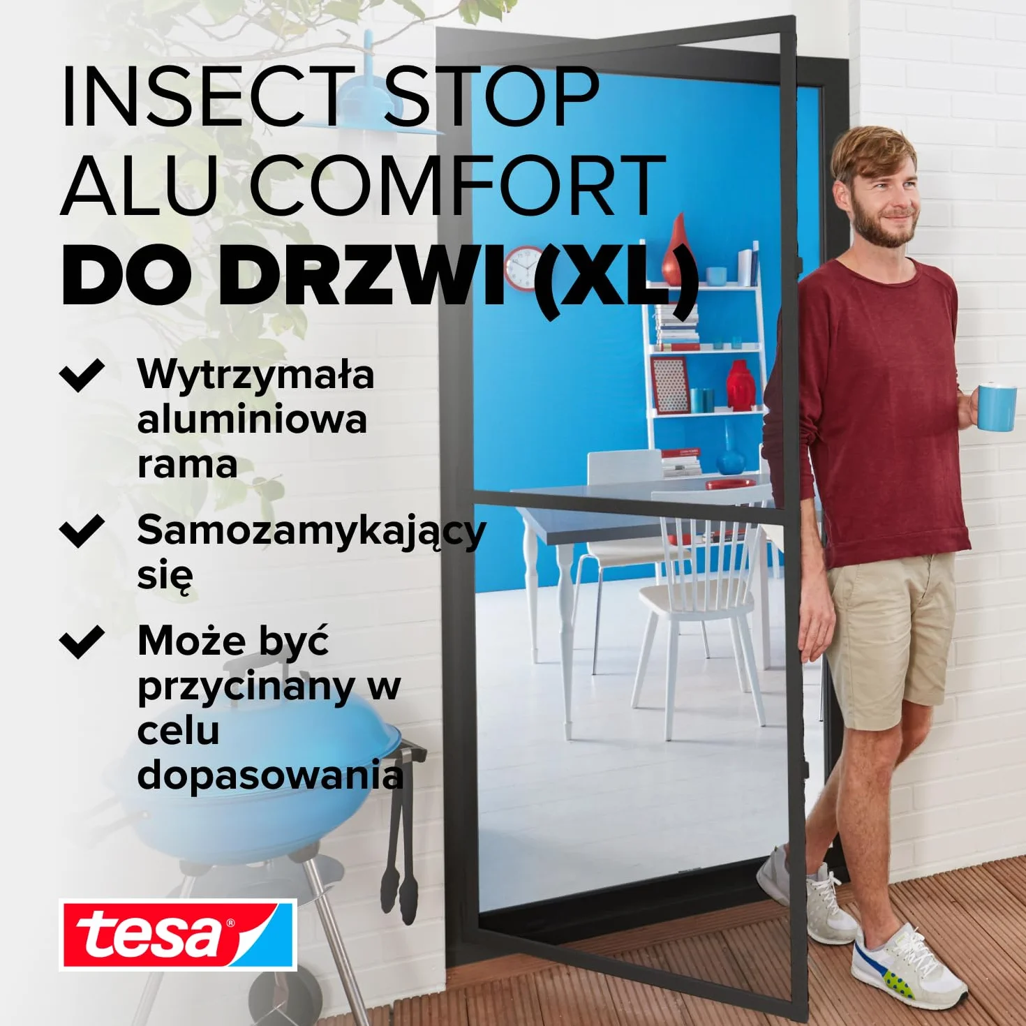 Tesa 55197-00003-00 Moskitera, Antracyt, 1,2m x 2,4m