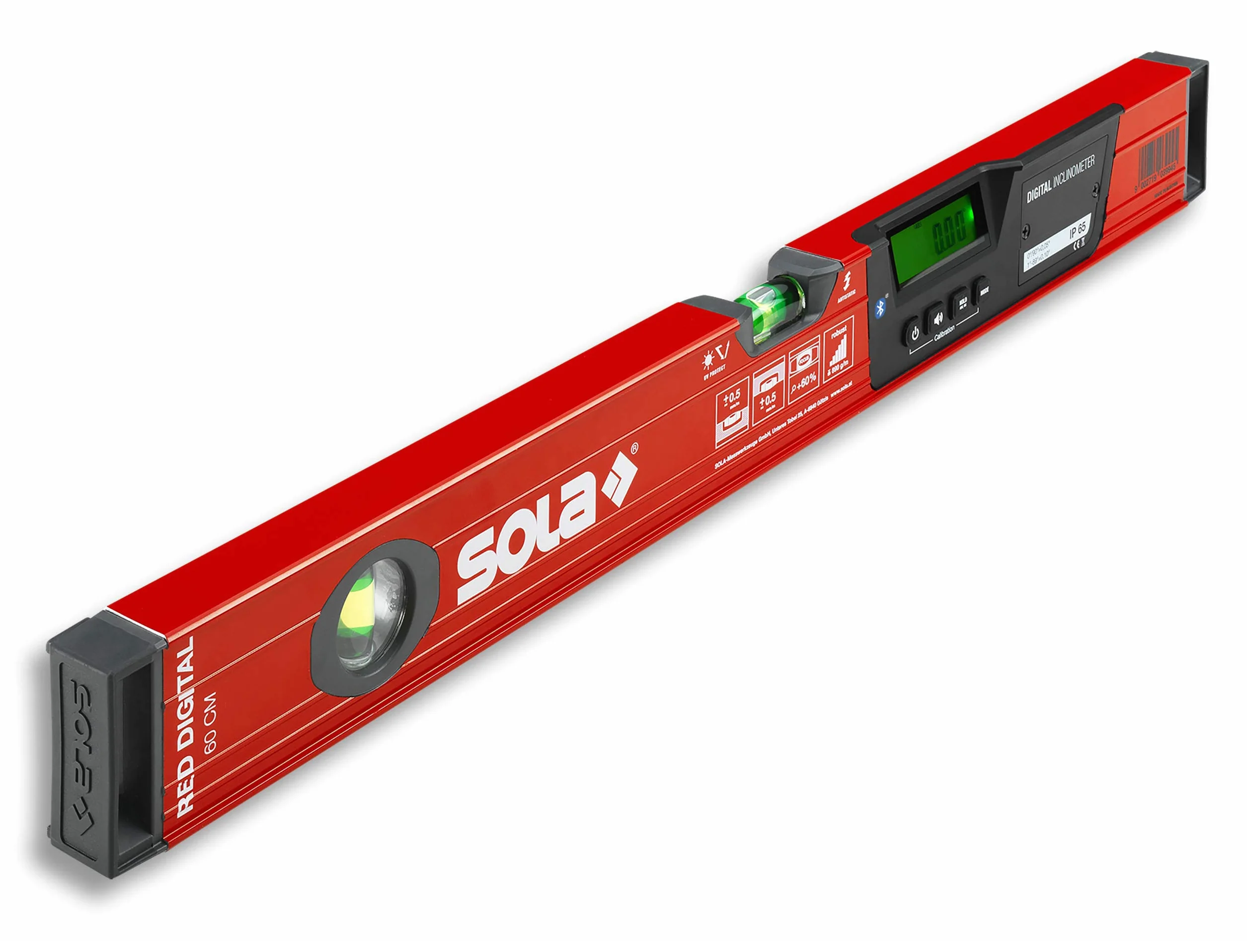 SOLA 1730801 elektroniczna poziomica nachylona RED 60 cyfrowa długość 600 mm, czerwona, 60 cm