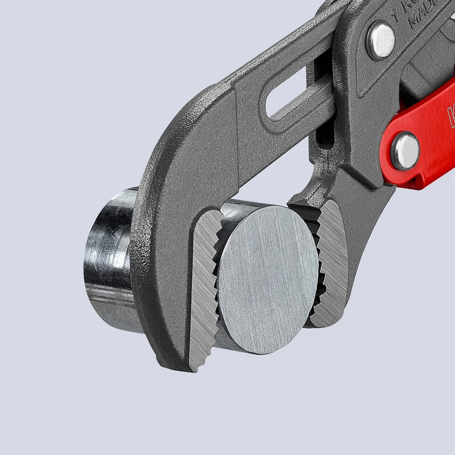 KNIPEX Klucz nastawny do rur ze szczękami typu S z przyciskiem szybkiej regulacji Malowane proszkowo, szare z tworzywa sztucznego, 83 61 010