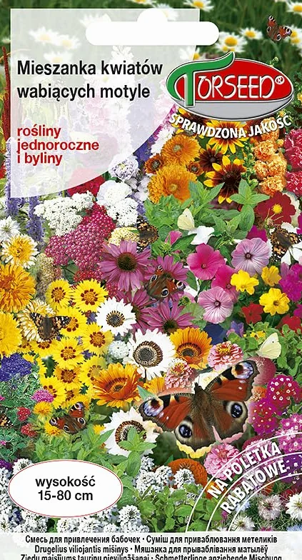 Motyl Paradies mieszanka nasion kwiatów wytrzymałe 15-80 cm do słonecznych ogrodów przyciąga zapylacze 3 g