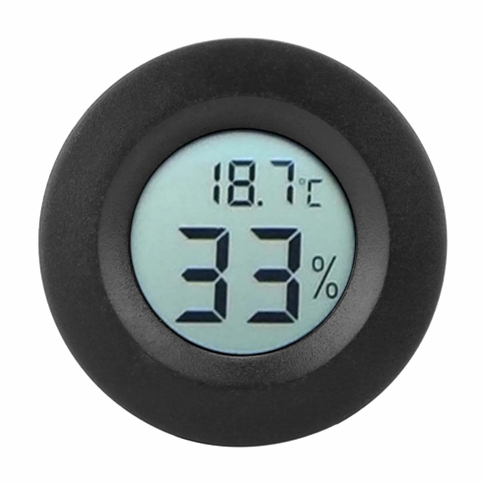 Cyfrowy termometr LCD Higrometr wilgotności Temperatura Miernik wewnętrzny do szafek chłodniczych ABS 45x14 (Black)