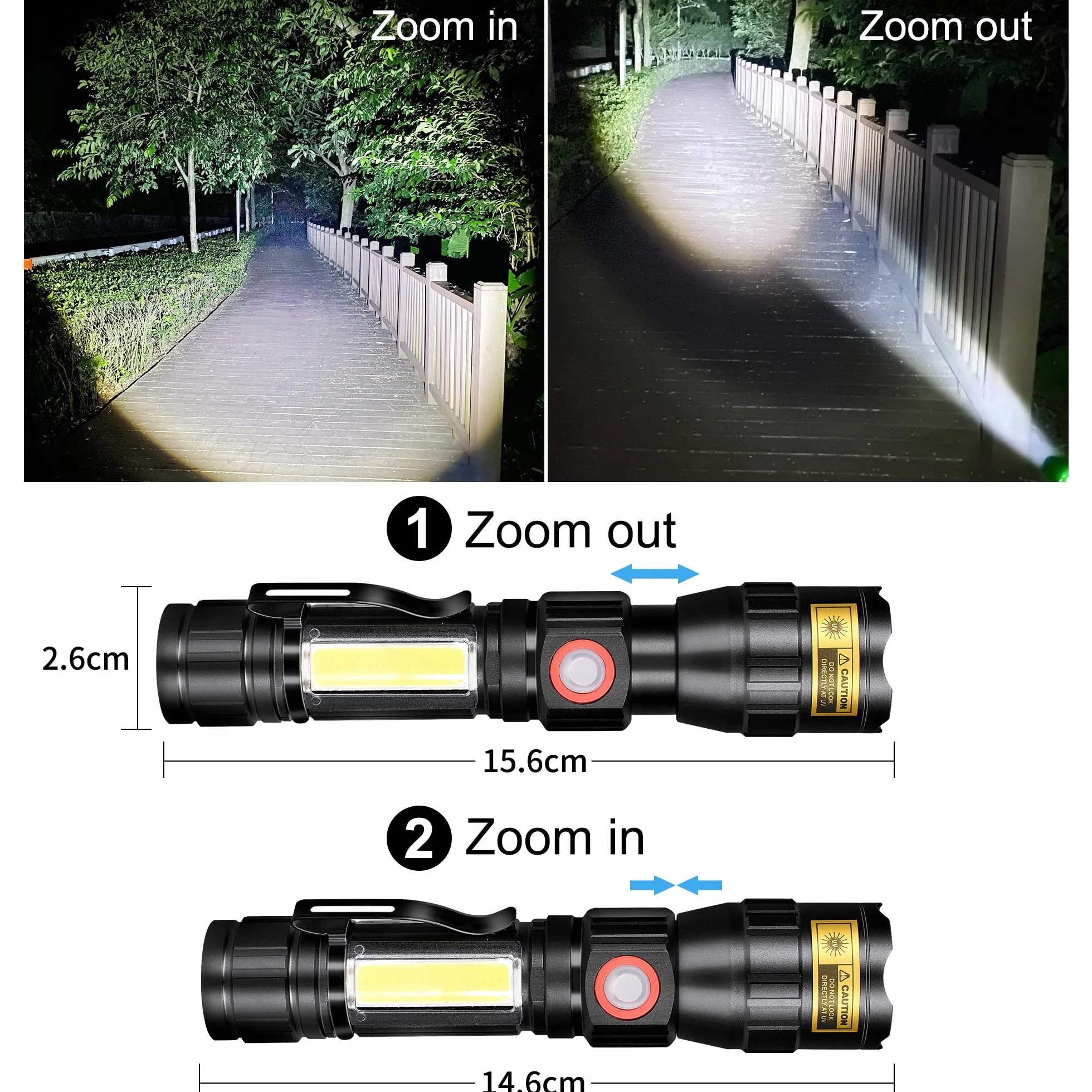 DARKBEAM Latarka UV 365 nm czarne światło USB do ładowania, 7 trybów, LED czerwone światło regulowana przenośna na kemping, wykrywacz moczu zwierząt domowych, utwardzanie żywicy, magnetyczna podstawa