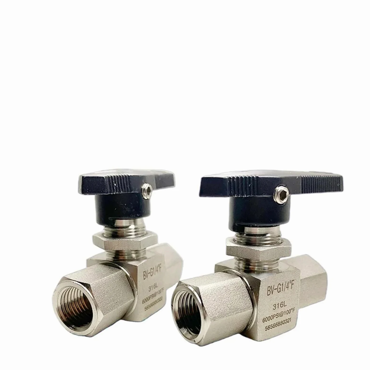 6000 PSI Wysokie ciśnienie 1/8 1/4" 3/8" 1/2" BSP NPT Żeński Zawór kulowy odcinający ze stali nierdzewnej 316 CNG Gaz ziemny Woda Olej opałowy(1/4",BSPT_FEMALE TO FEMALE)