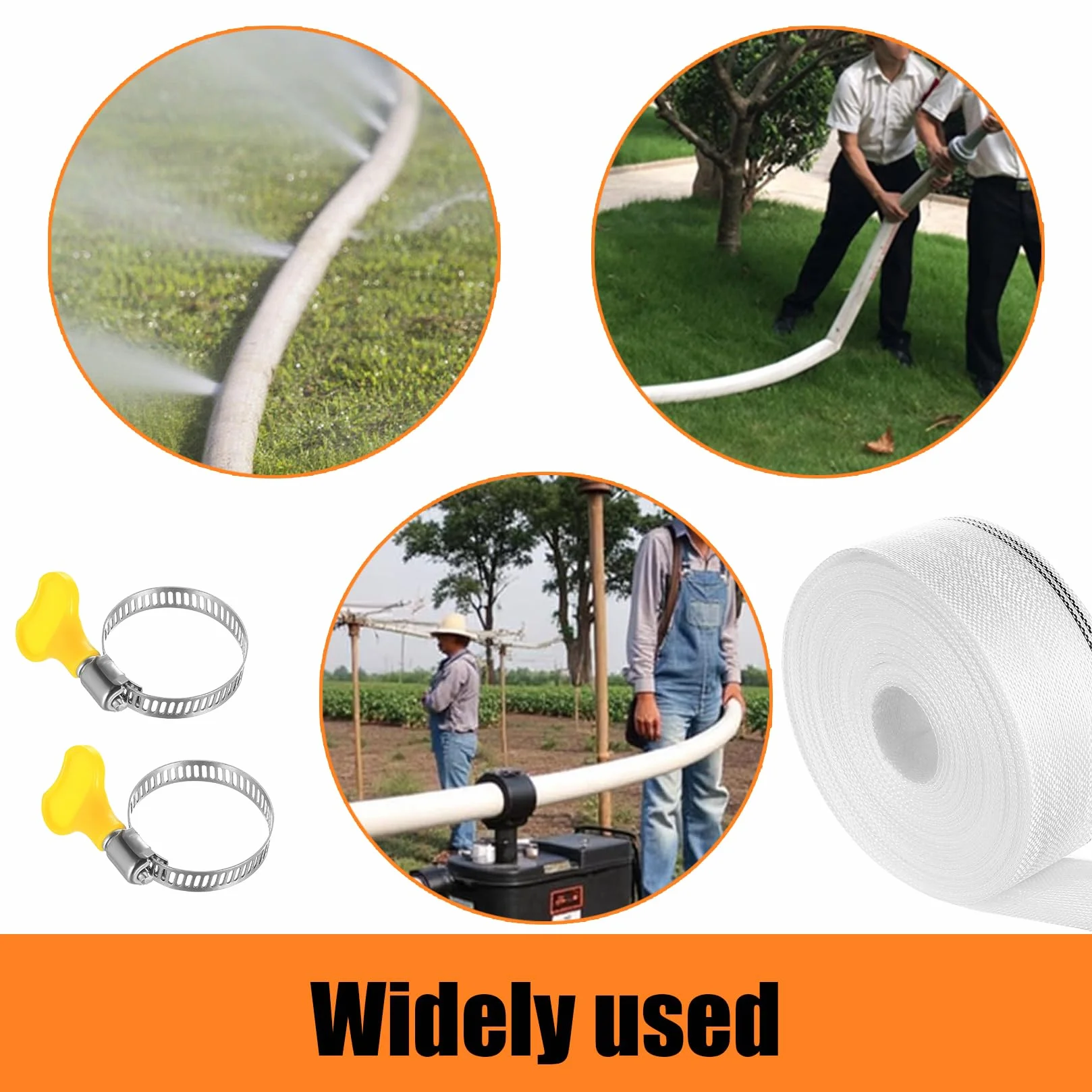 Wąż do pompy wodnej 32 mm x 10 m płaski z tkaniny do pomp głębinowych