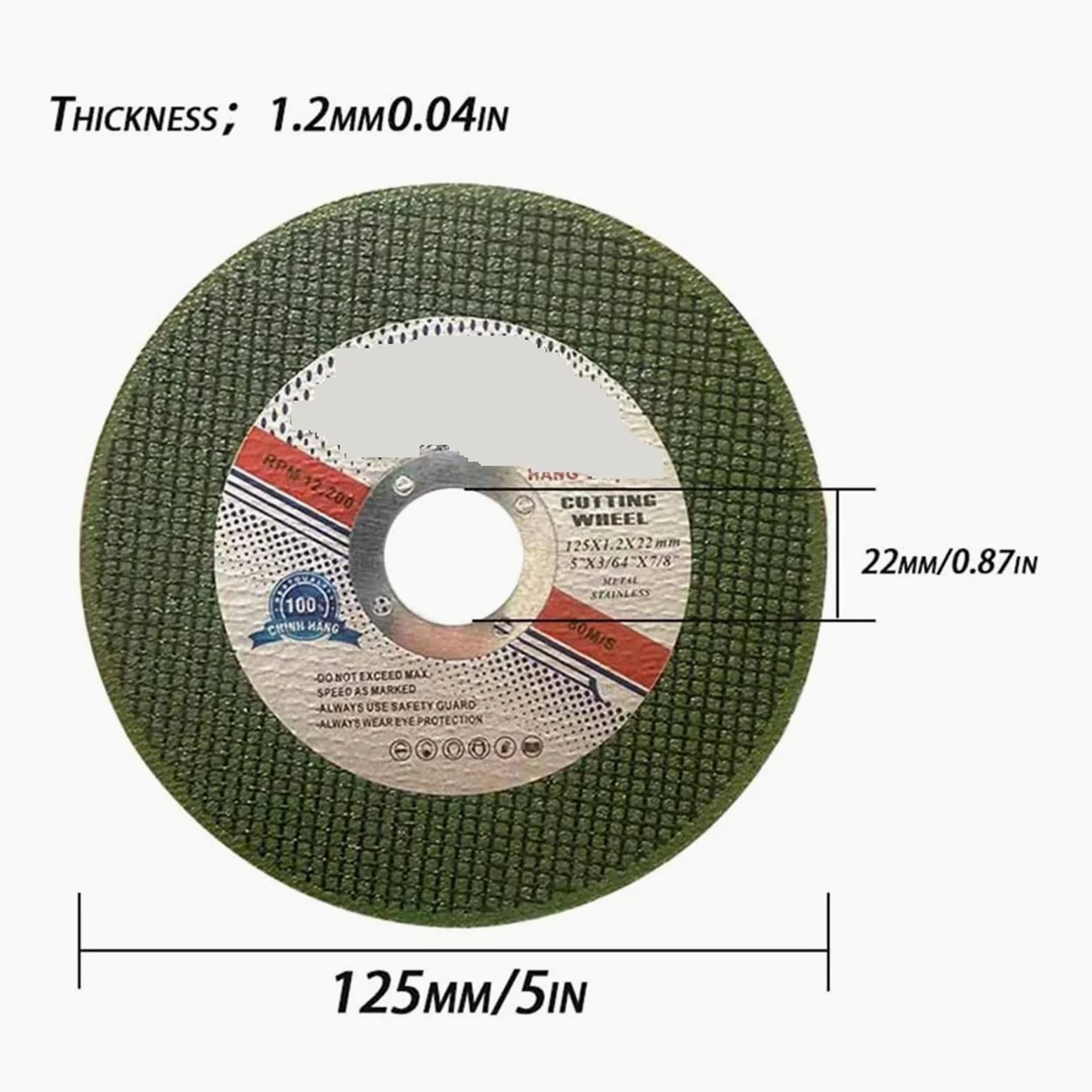 Płytki piły okrągłej, płytki diamentowe Tarcza do cięcia metalu 5 cali 125 mm ściernica żywiczna, czarna, opakowanie 10 sztuk(10 pcs)