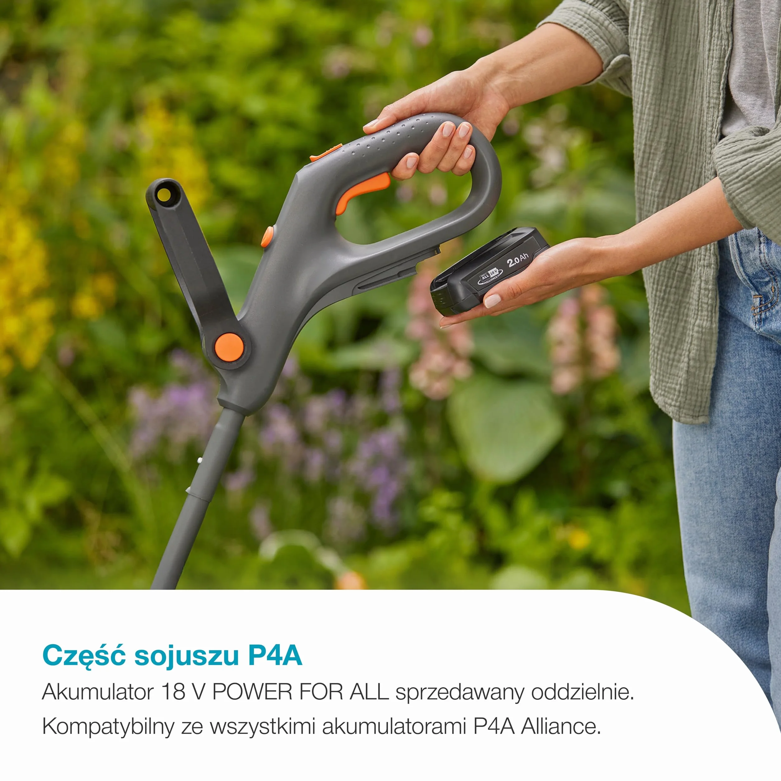 Gardena EasyTrim 25/18 V Solo akumulatorowa podkaszarka do trawy, funkcja 2 w 1, lekka i ergonomiczna, idealna do precyzyjnych krawędzi (14704-55)