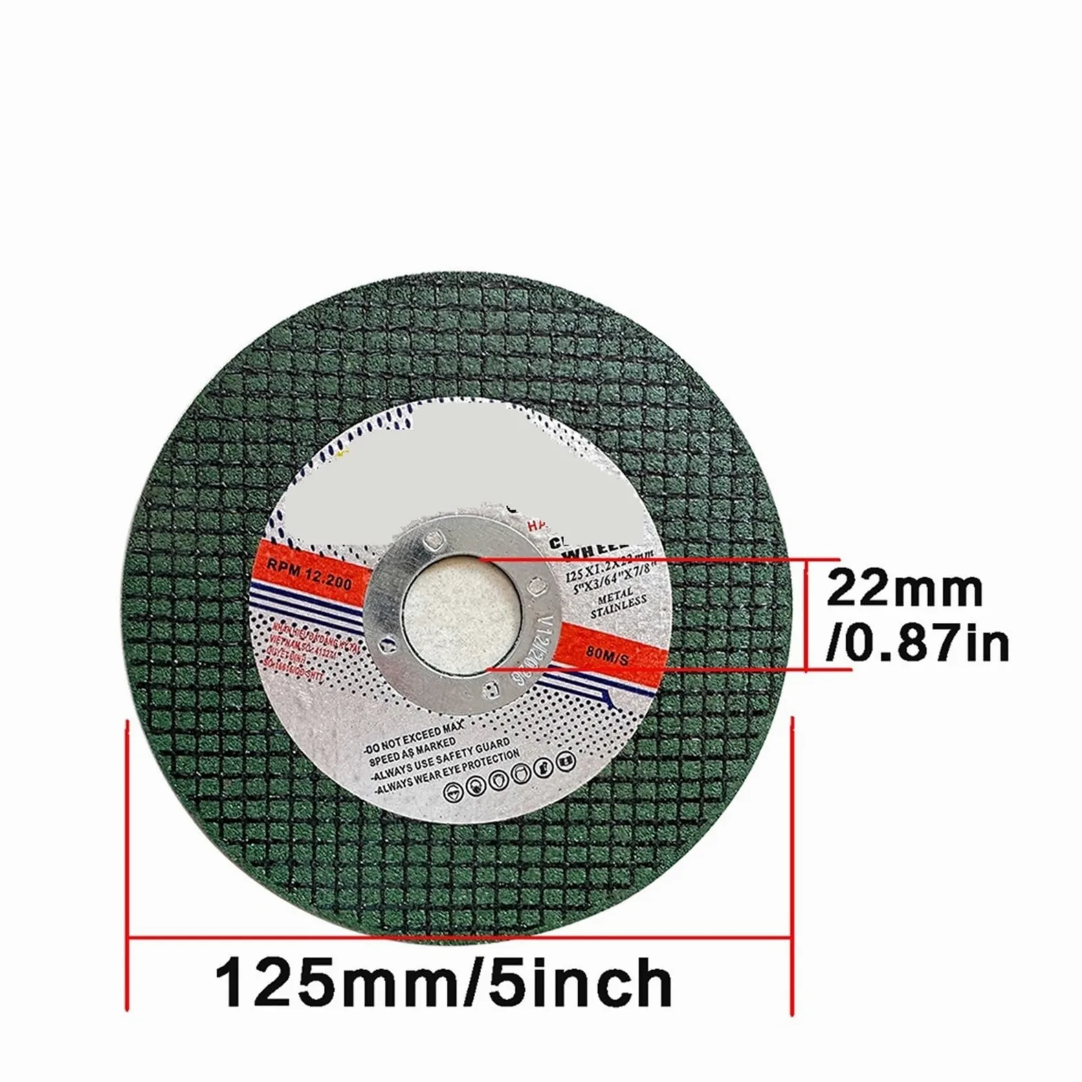 Płytki piły okrągłej, płytki diamentowe Tarcza do cięcia metalu 5 cali 125 mm ściernica żywiczna, czarna, opakowanie 10 sztuk(10 pcs)