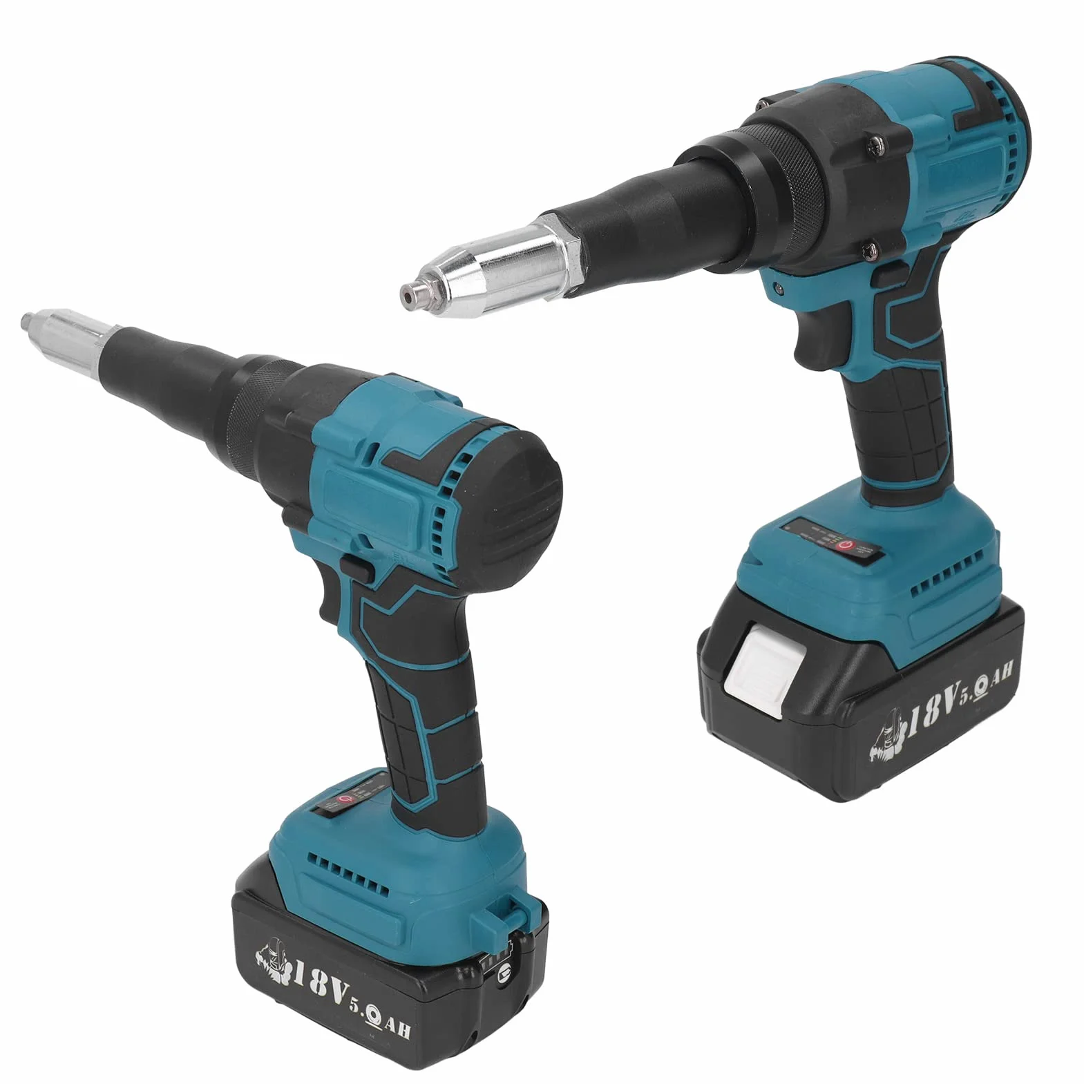 Akumulatorowy Pistolet do Nitów 18V, Elektryczny Nitownica Bezszczotkowa LED Adapter do Wiertarki do Nakrętek Automatyczny Rivet Nut Hand Tool dla Przemysłu Indywidualnej Dekoracji