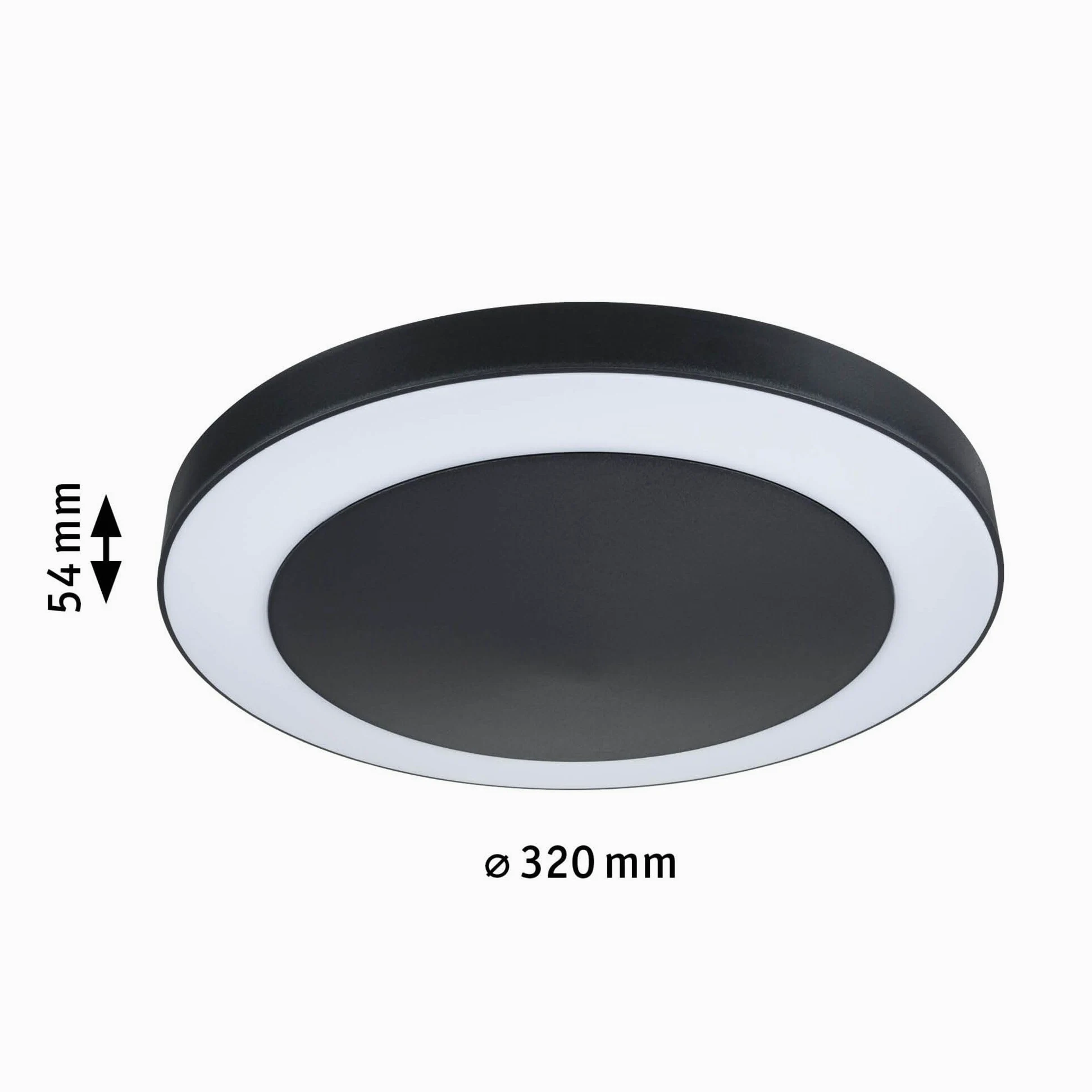 Paulmann 94526 lampa zewnętrzna LED Circula lampa sufitowa z czujnikiem zmierzchu/ruchu IP44 okrągła z 1x14 W ciepły biały antracyt tworzywo sztuczne 3000 K