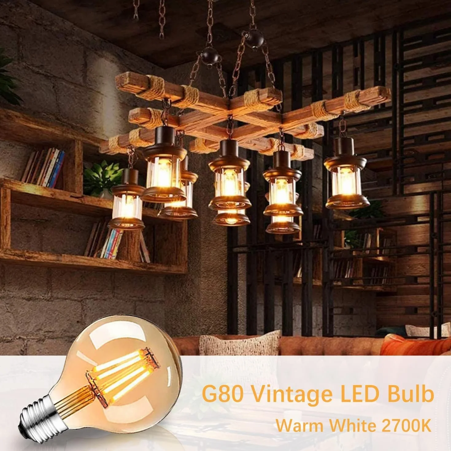 E27 Vintage LED 4 W Edison żarówka dekoracyjna 470 lm 2700 K, lampa retro idealna do domu, kawiarni, baru, 6 sztuk