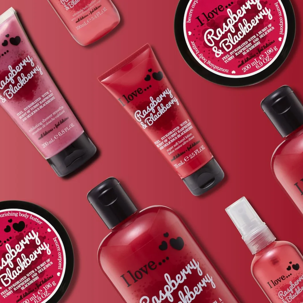 I Love Raspberry & Blackberry Body Butter, Made With 87% Naturally Derived Ingredients Including Shea Butter & Coconut Oil For Soft & Hydrated Skin, Moisturising & Lightly Scented, Contains Natural Fruit Extracts, Vegan-Friendly - 200ml