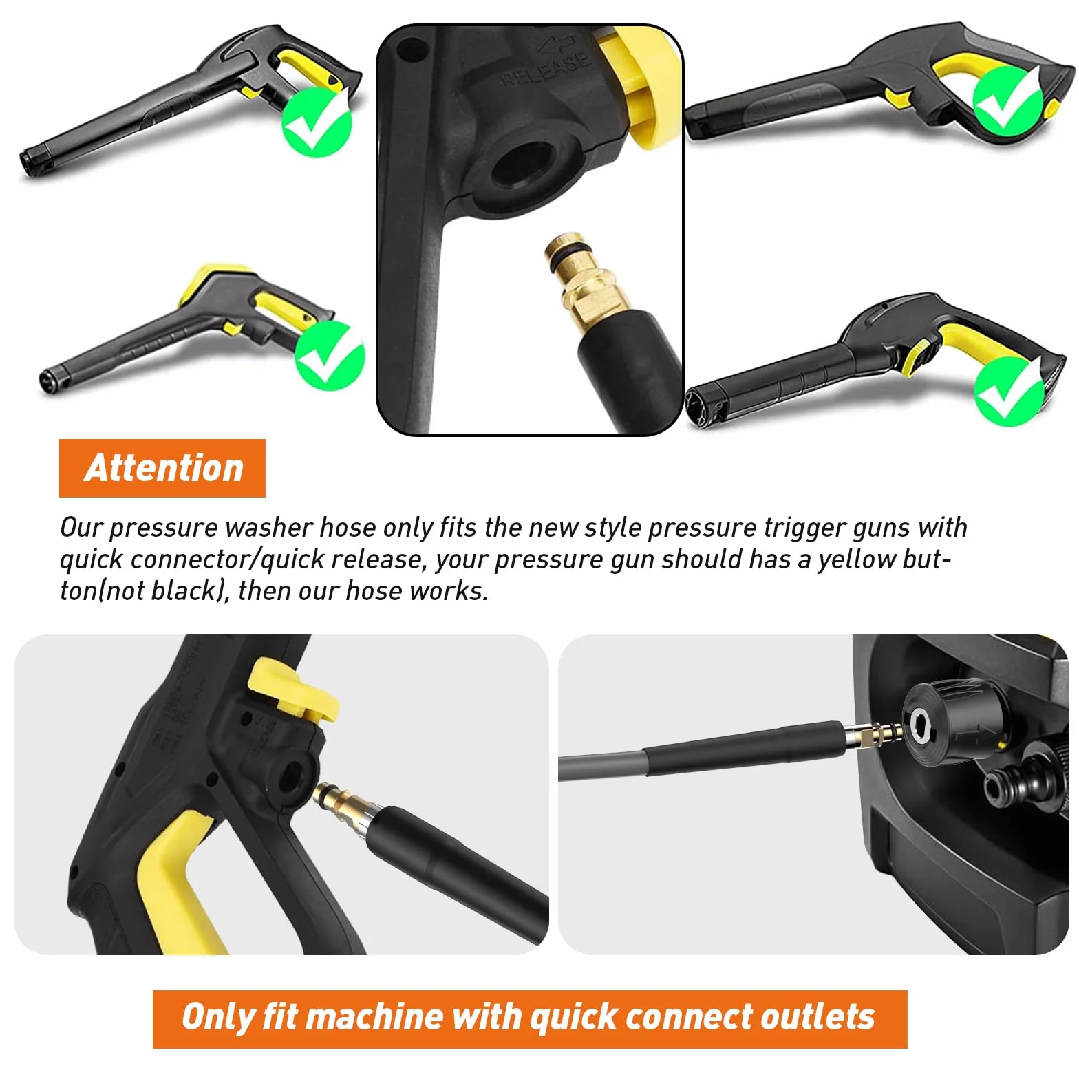 Wąż Zamienny do Myjki Ciśnieniowej Karcher K2-K7 3600PSI z Szybkozłączem Click-Type