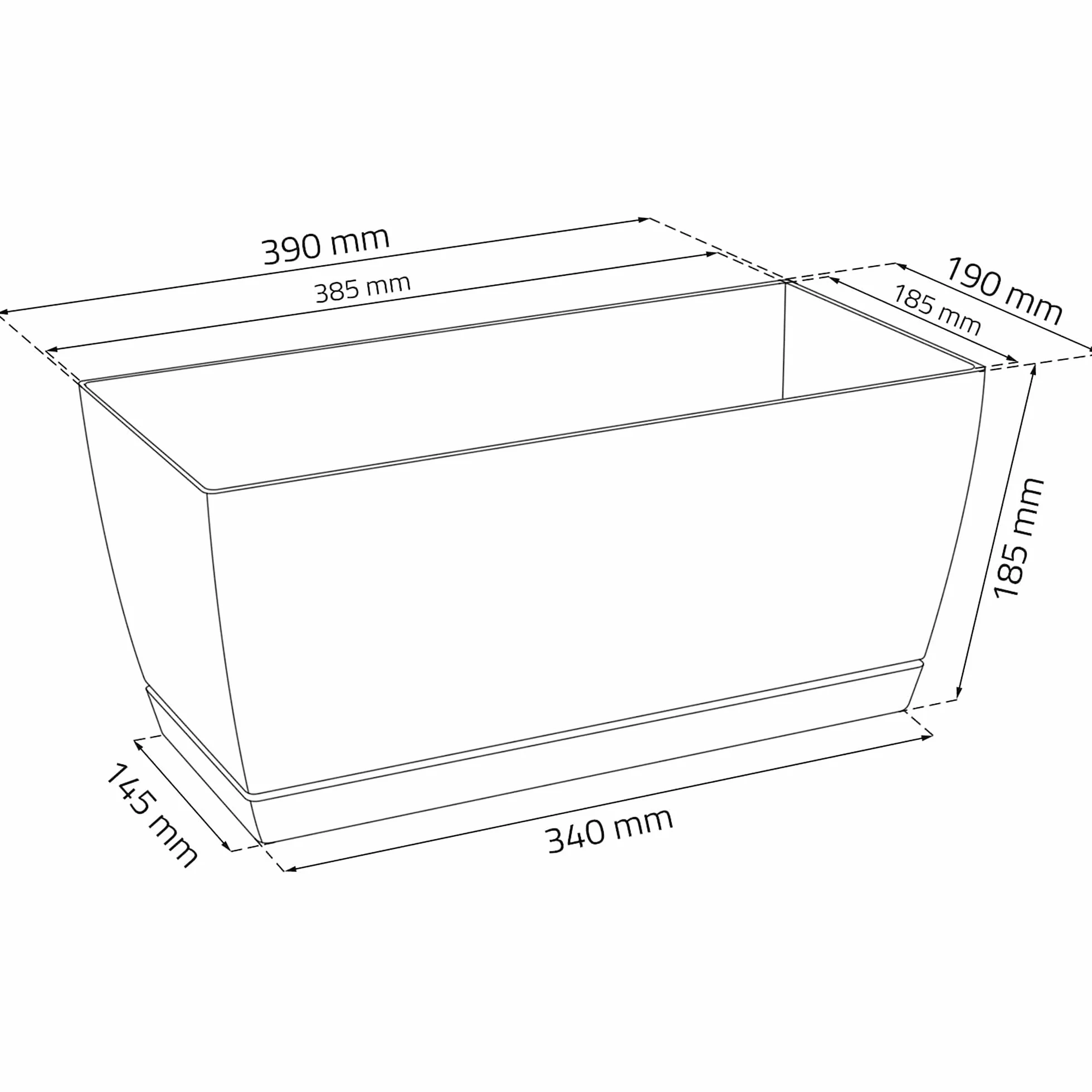 Prosper Plast DUPP400-S449 doniczka skrzynkowa, 39 x 19 x 18,2 cm, biała