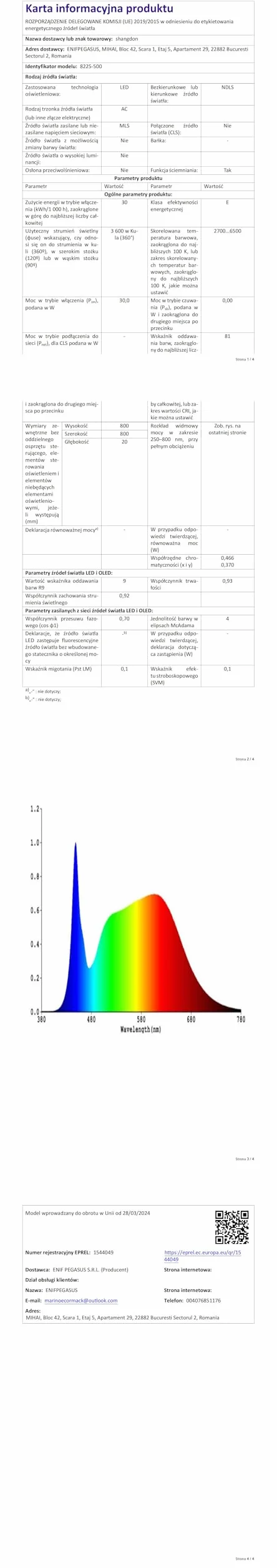 Wentylator sufitowy z oświetleniem LED Pilot 6 prędkości 50CM Czarny