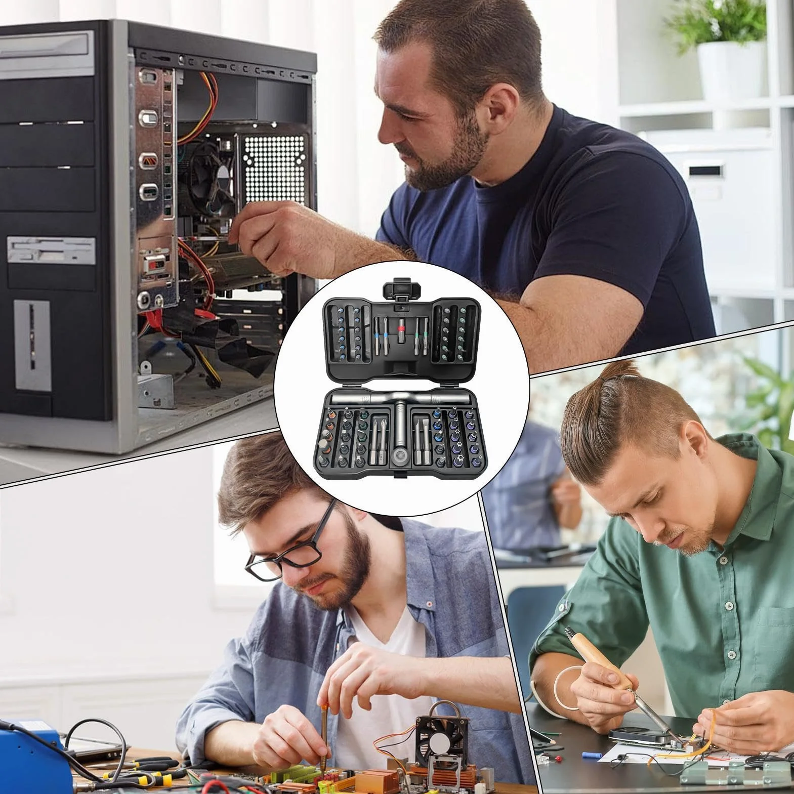 Zestaw wkrętaków grzechotkowych, przenośny klucz precyzyjny, zestaw wkrętaków z grzechotką, do elektroniki, komputera, samochodu, motocykla, roweru, domu, elektryka, mężczyzn i kobiet