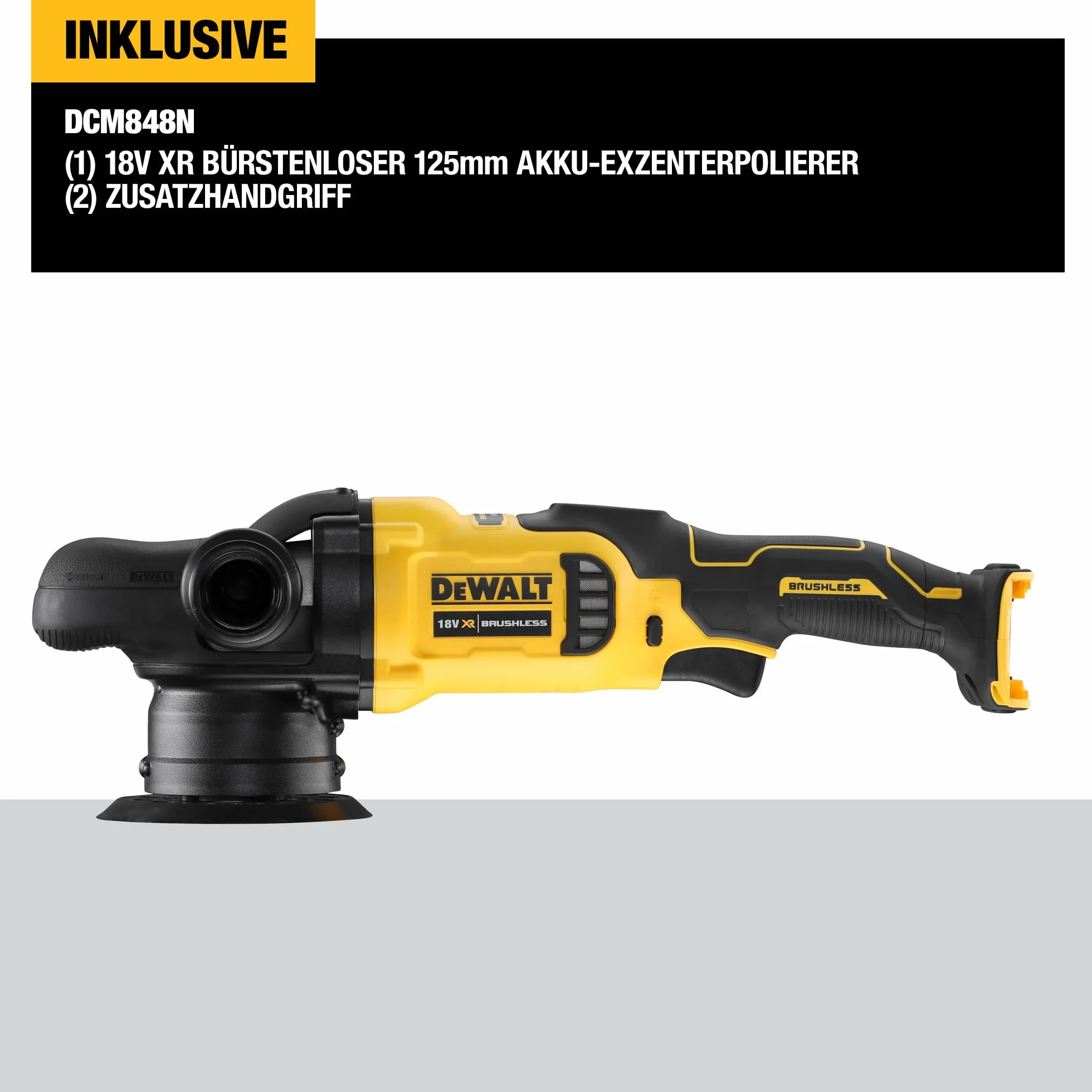 Polerka Mimośrodowa Aku 18V 125mm Wersja Body DeWalt ŻÓŁTY