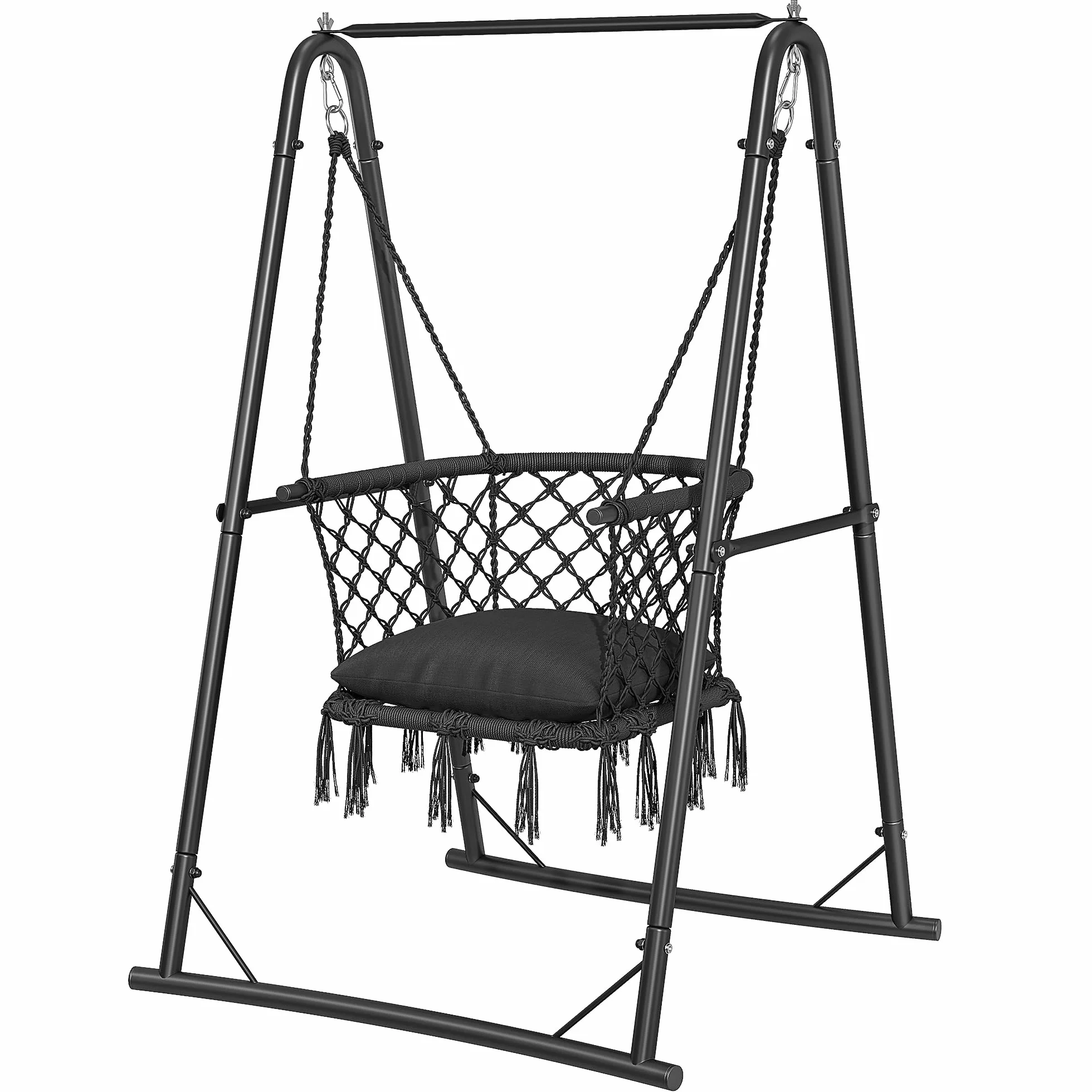 YITAHOME Wiszący hamak z ramą 150 kg stalowa rama huśtawka 105 x 93 x 160 cm fotel wiszący