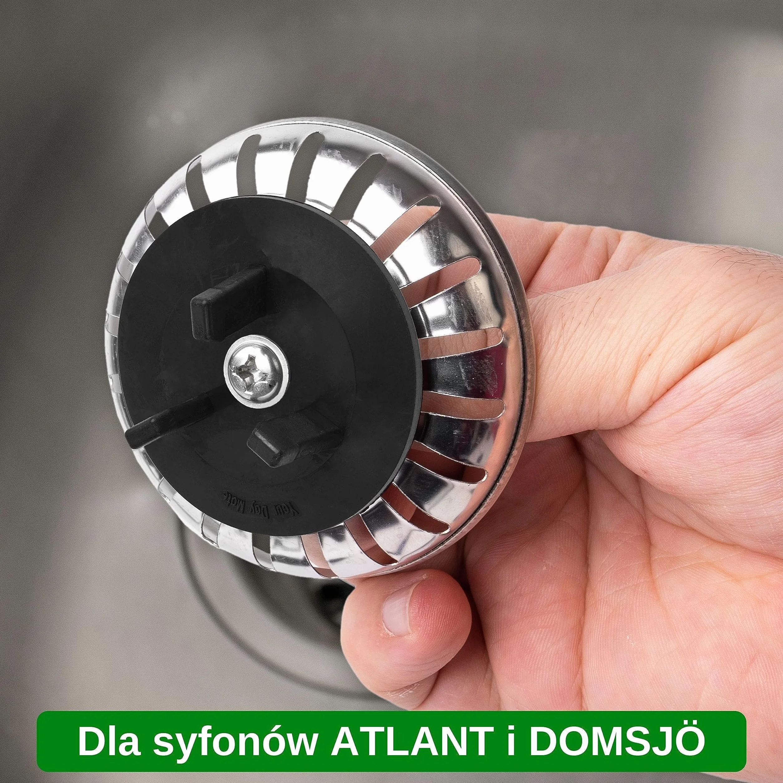 Sitko do zlewozmywaka IKEA ATLANT i DOMSJÖ, Ø 80 mm, kompatybilne z syfonem, kosz sitkowy z ulepszoną uszczelką, pasuje do zlewozmywaka Atlant i Domsjö, sitko z zatyczką