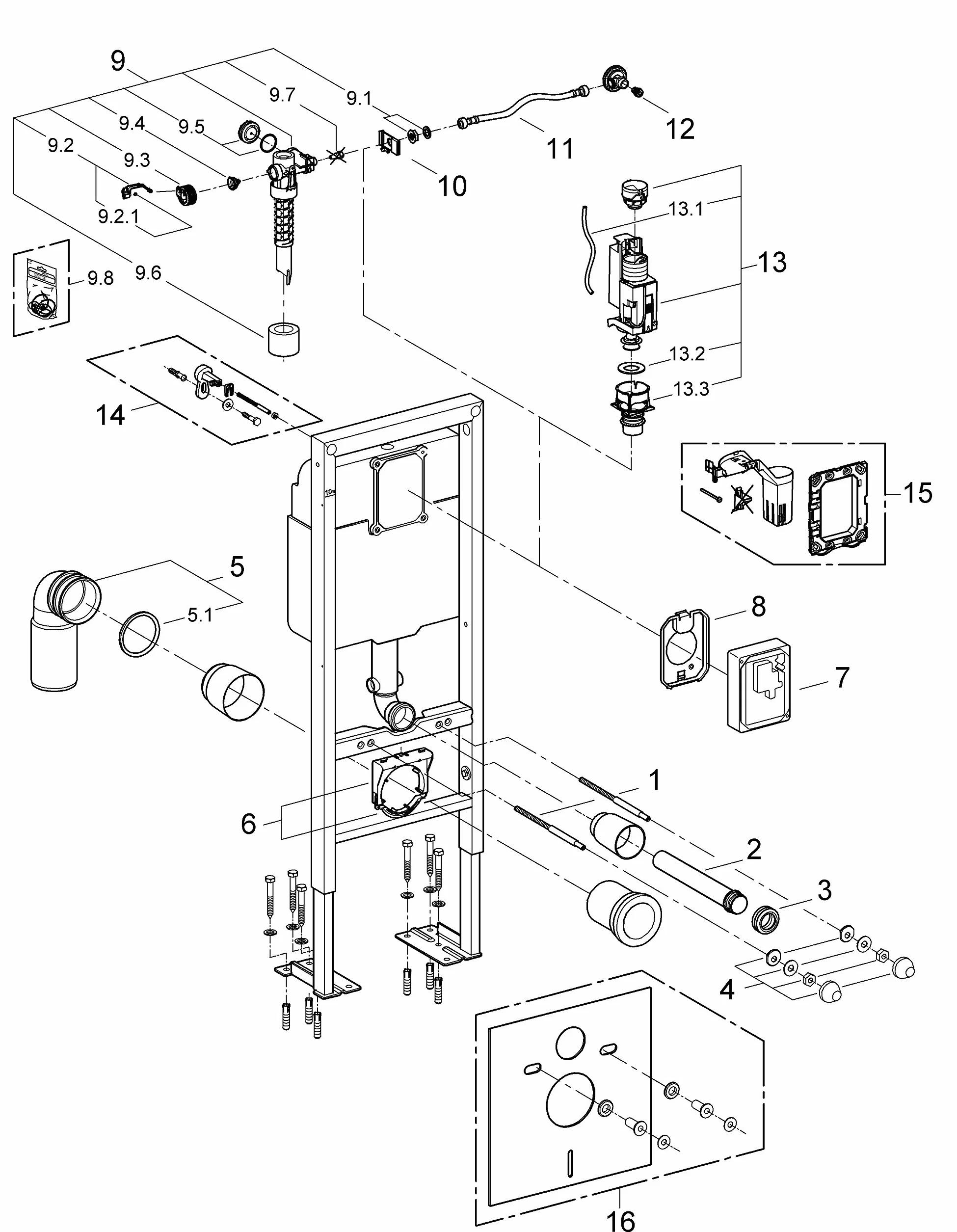 Grohe Rapid SL, WC, wolnostojący, 1,13 m