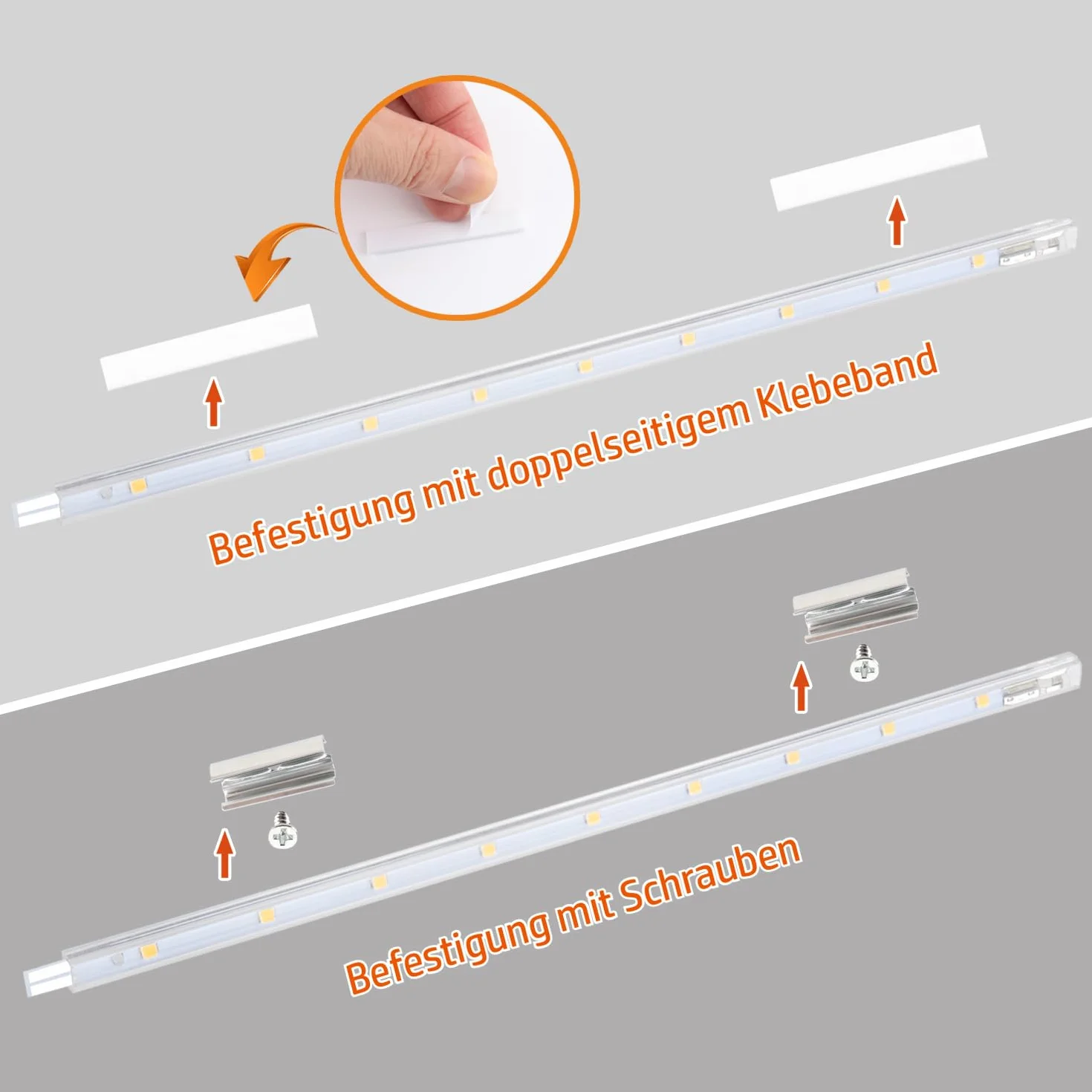 da LIGHT Lampa podszafkowa LED z przełącznikiem, 7 W, 700 lm, 4000 K, neutralna biel, listwa świetlna, lampa kuchenna, oświetlenie witryn, oświetlenie szafy z paskami 4 x 41 cm, do kuchni, szafy