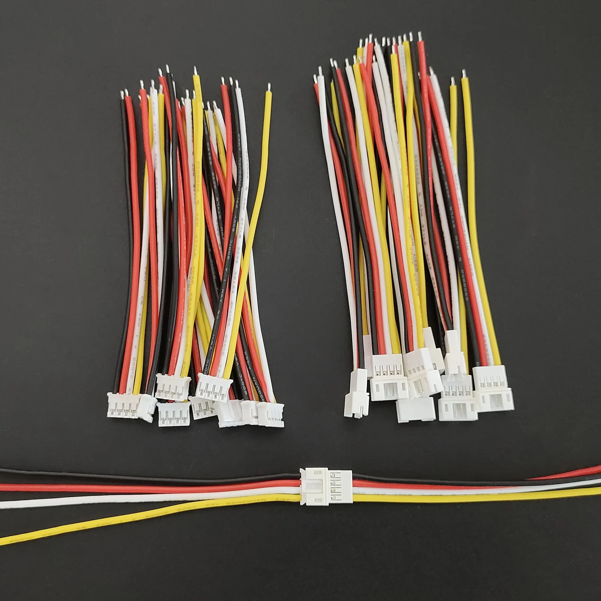 10 par mini Micro JST PH2,0 mm 4-pinowe męskie i żeńskie złącze wtykowe z 100 mm 22 AWG miękki silikonowy kabel do listwy świetlnej LED