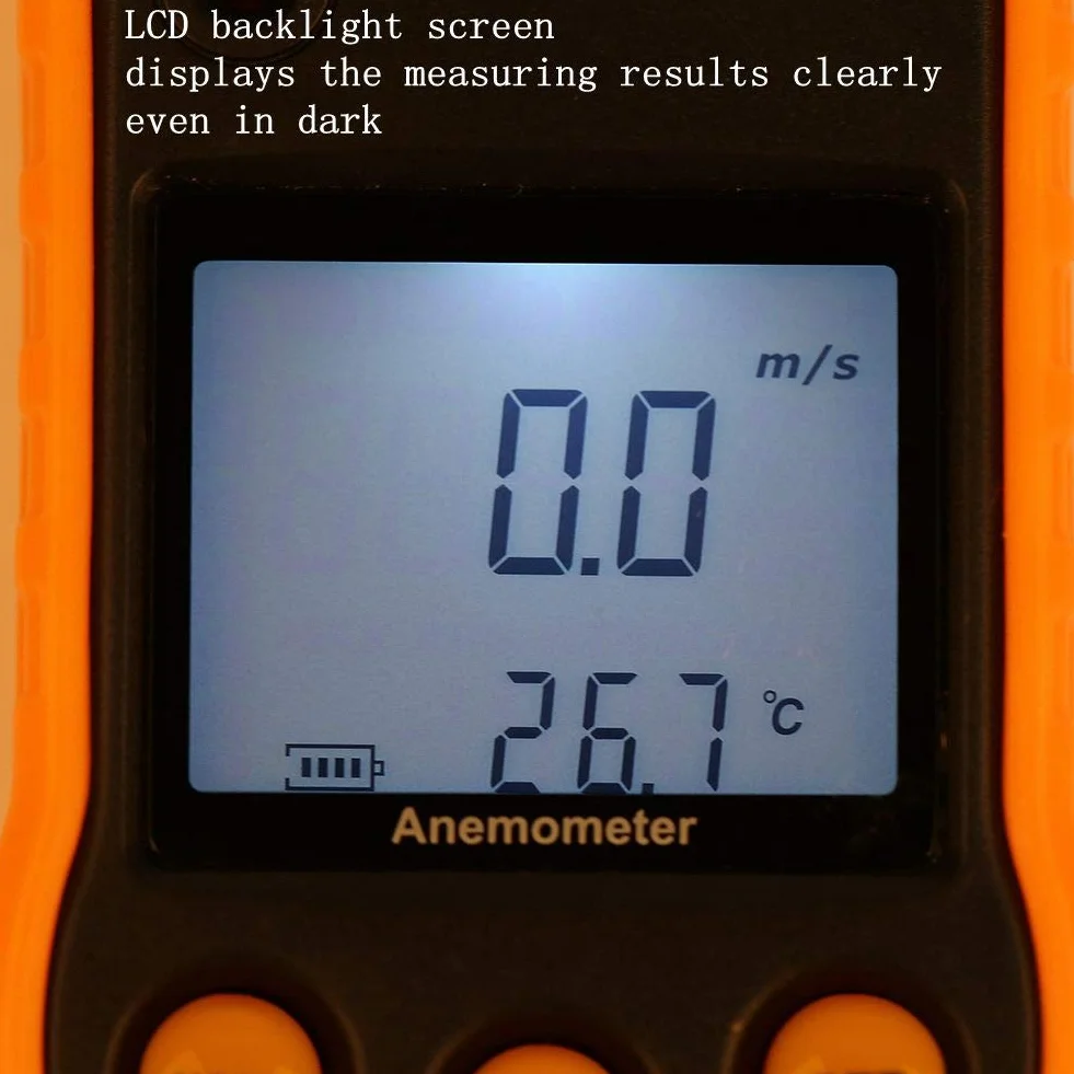 Cyfrowy anemometr ręczny GM818 LCD do pomiaru prędkości powietrza