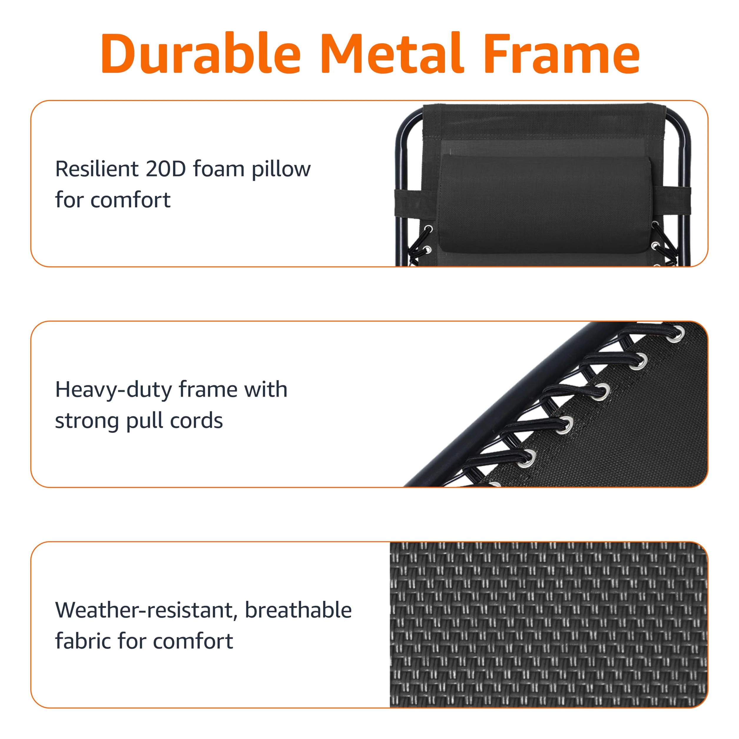 AmazonBasics krzesło Zero grawitacyjne, czarne