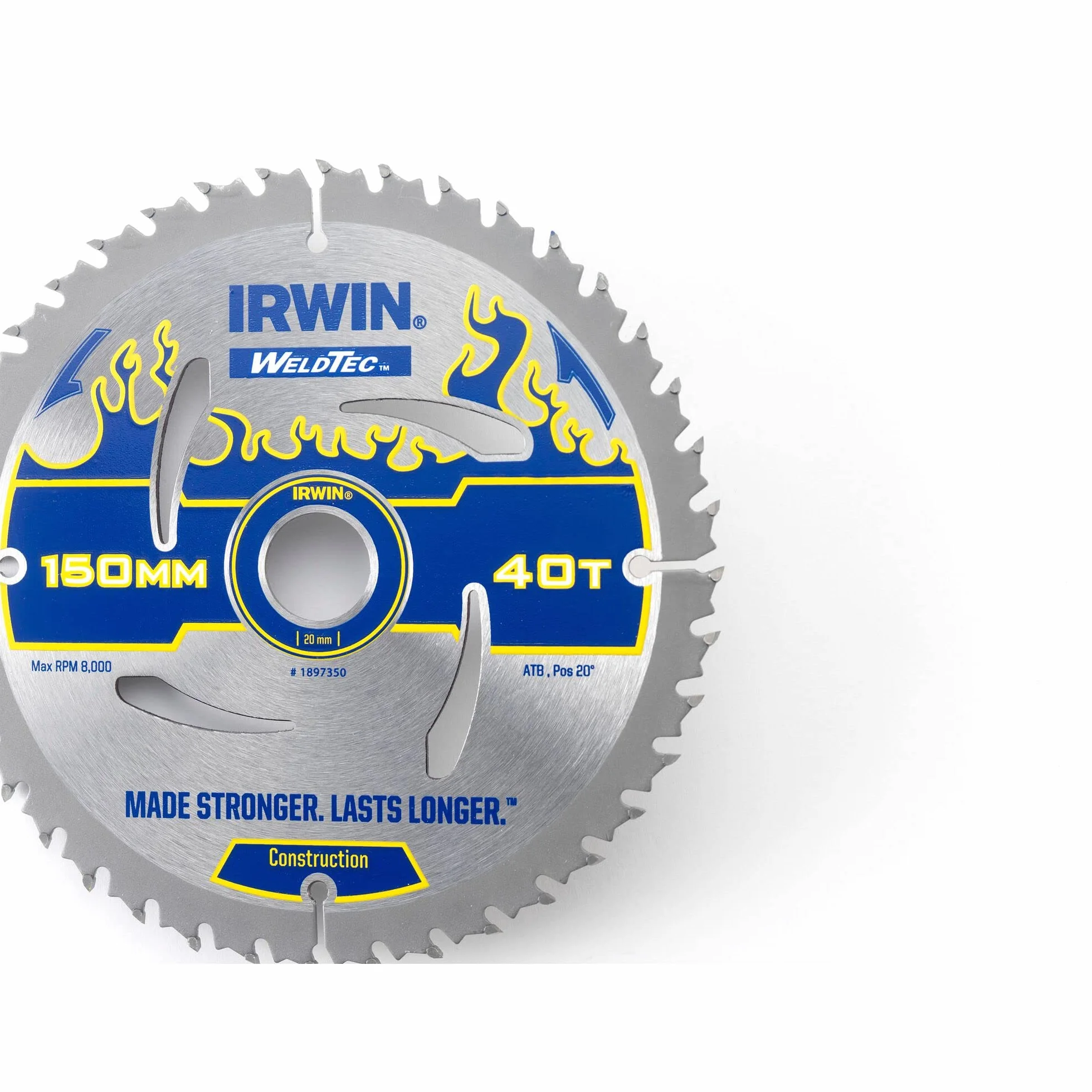 IRWIN IRW1897350 150 x 20 mm 40-zębowe ostrze do piły tarczowej Weldtec z szlifierką do zębów ATB