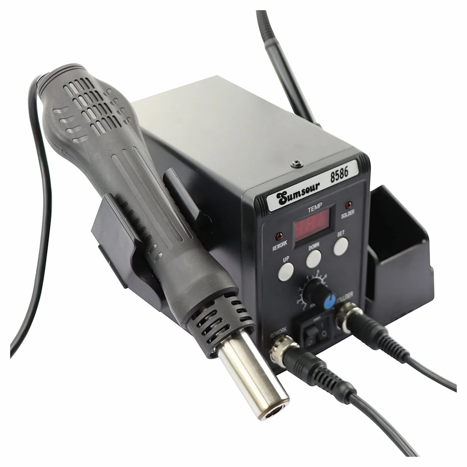 Stacja Lutownicza SMD BGA. Przeróbka Desolding Station Lutowca 8586 11 0V / 220 V 760W ESD Lutownica Hot Air Heat do zestawu narzędzi naprawy spawania(SET-4)