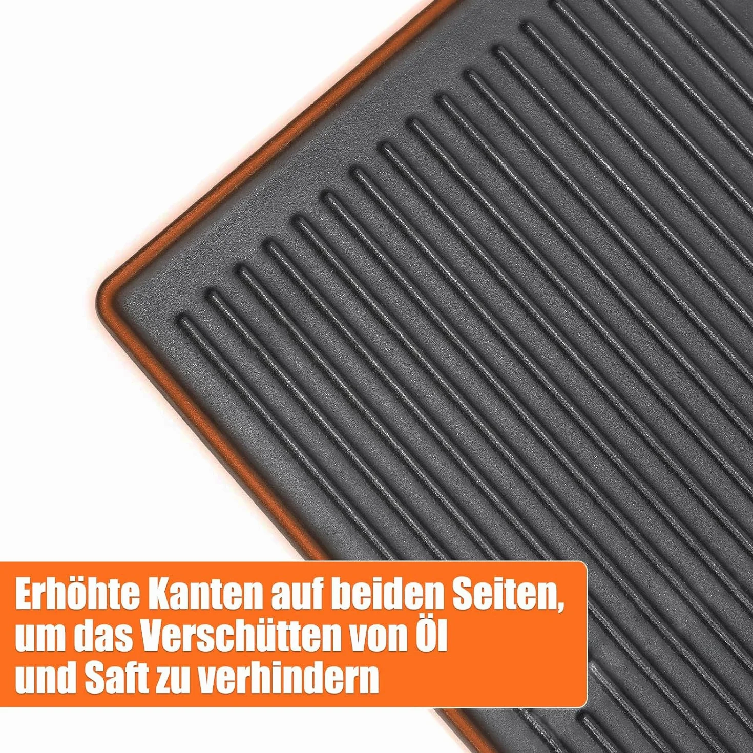 GFTIME Żeliwna płyta dwustronna, 33,5 x 30 cm, płyta grillowa Plancha do Taino Basic 4+1 6+1, Enders San Francisco 3, obustronnie gładka, rowkowana, żeliwna, akcesoria do grilla, żeliwna płyta