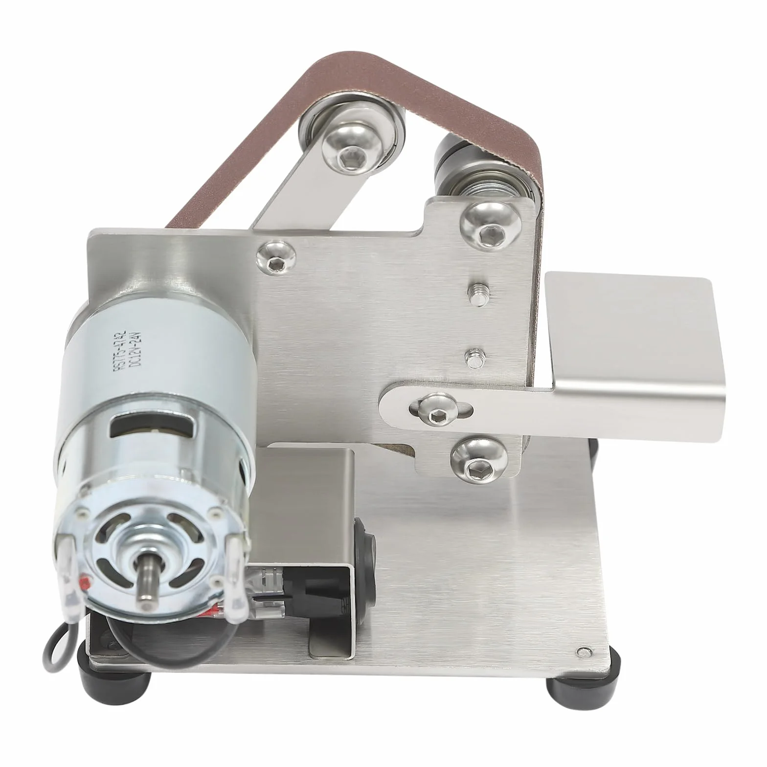 Mini szlifierka taśmowa Belt Sander z silnikiem 775, 150 W, do samodzielnego polerowania, 7 biegów, z 10 taśmami szlifierskimi 15 x 330 mm