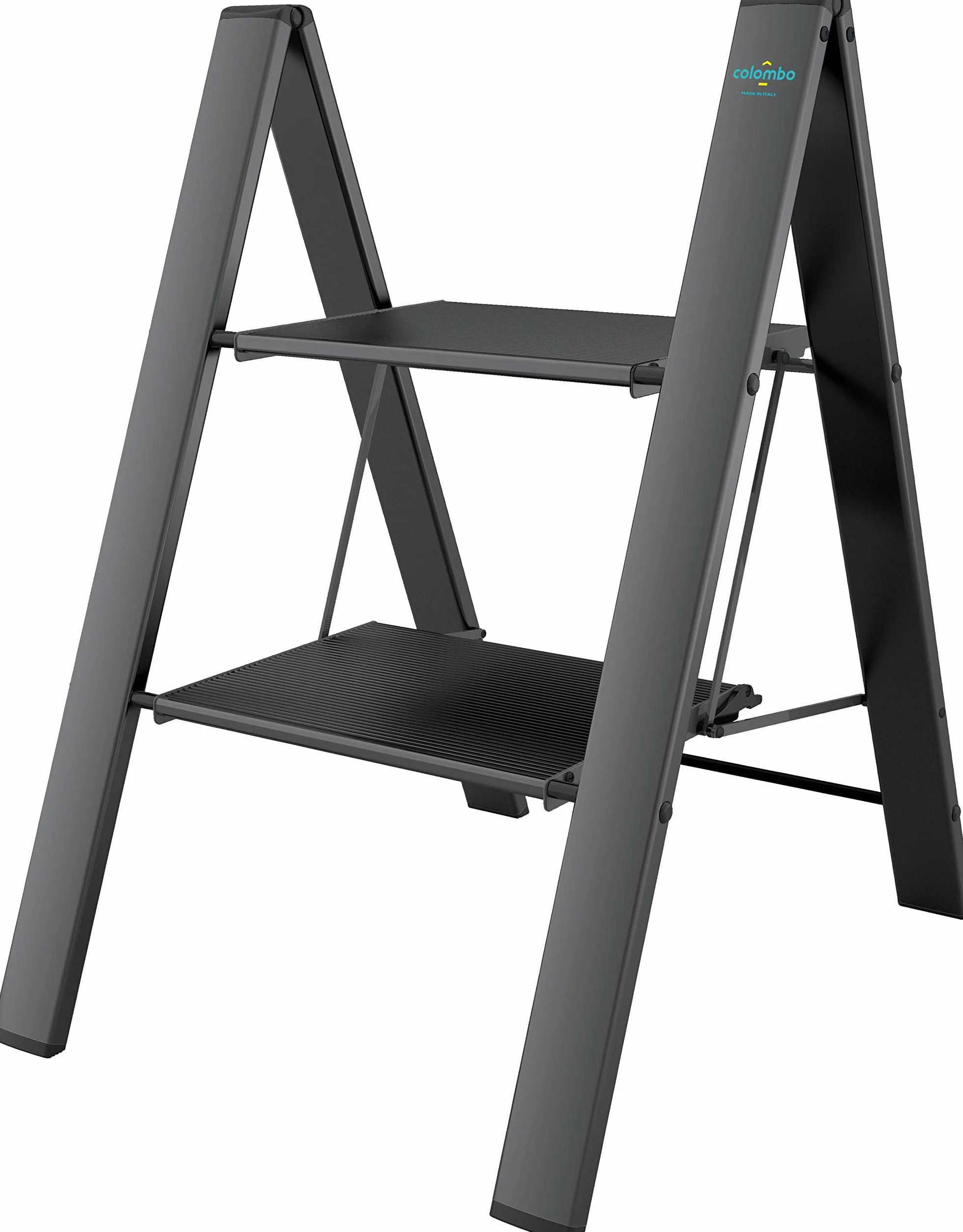 Anodowane aluminiowe stepy stool Leonardo 2 Black