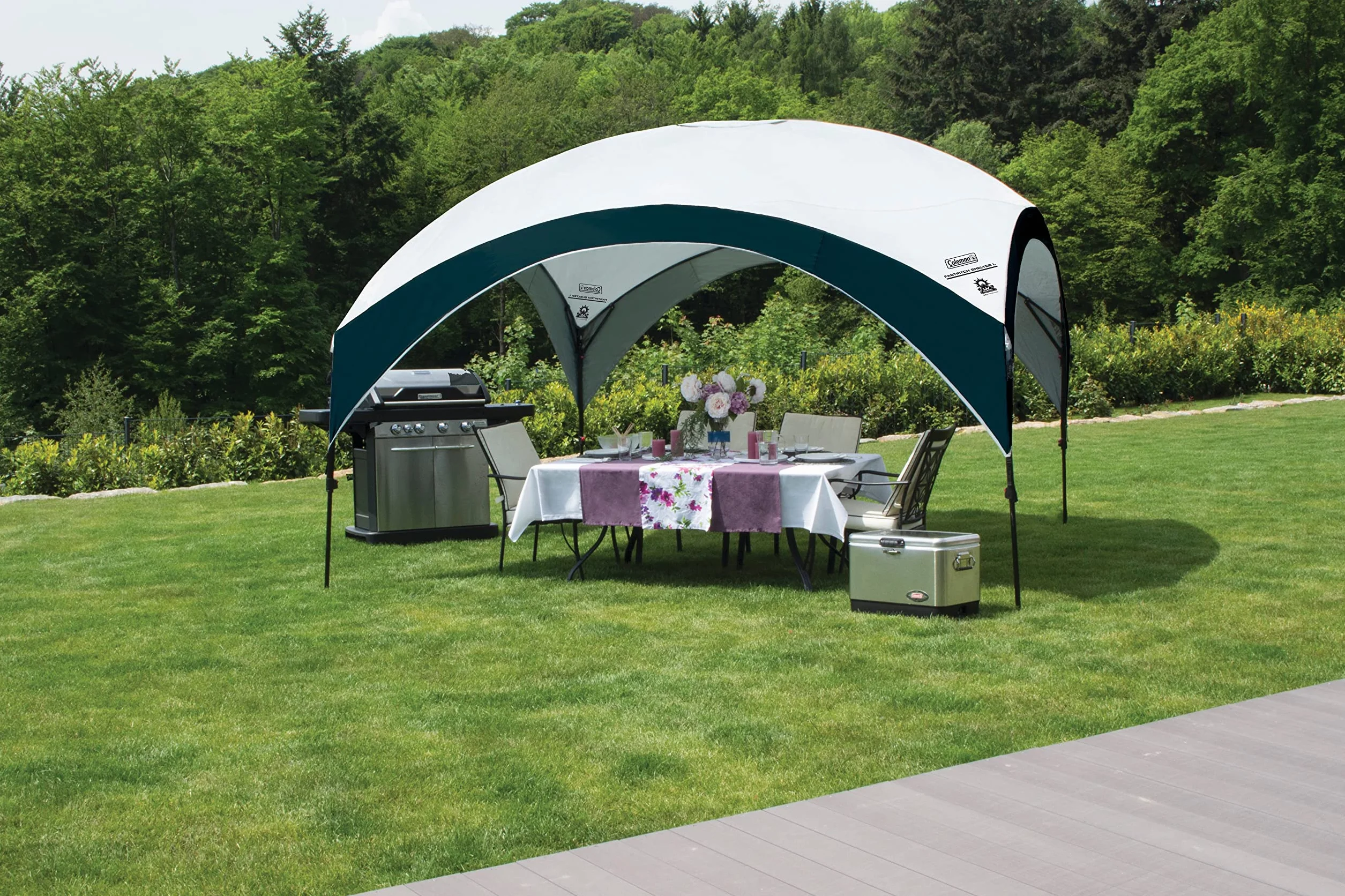 Coleman Fast Pitch Shelter 4,5 x 4,5 m, pawilon, stabilny namiot imprezowy ze stalowymi stelażami, gazebo, namiot imprezowy, ochrona przed słońcem SPF 50+
