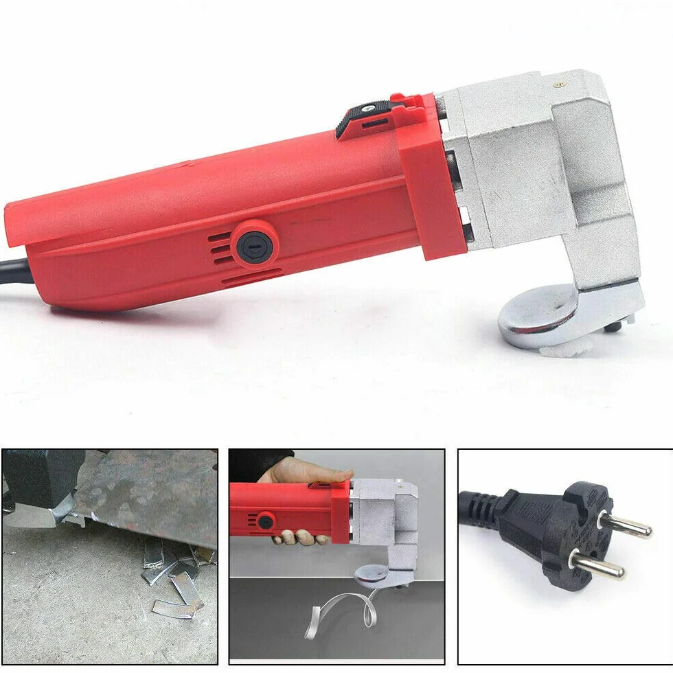 Elektryczne nożyce do blachy, 500 W, nożyce do blachy, nożyce do metalu, grubość cięcia 2,5 mm, do stosowania w samochodach i budowie statków