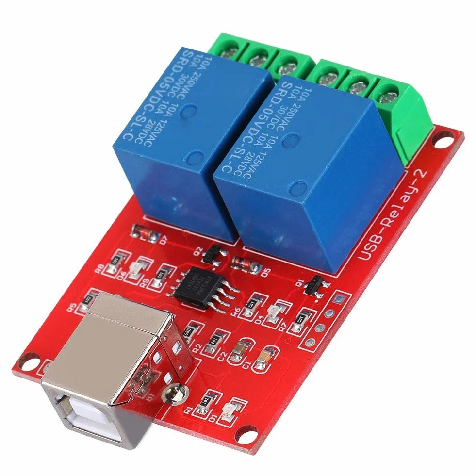 Przekaźnikowy przełącznik sterujący USB Moduł PC USB inteligentny kontroler USB 2-kanałowy 5 V, system wsparcia: dla systemu XP 32 bit, 64 bit