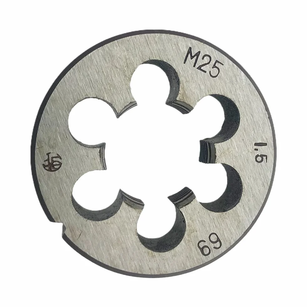 Zestaw gwintowników i narzynek M25 x 1,5, prawoskrętny, gwintownik i narzynka okrągła M25 x 1,5 mm, narzędzie do gwintowania M25 x 1,5, frez do gwintów
