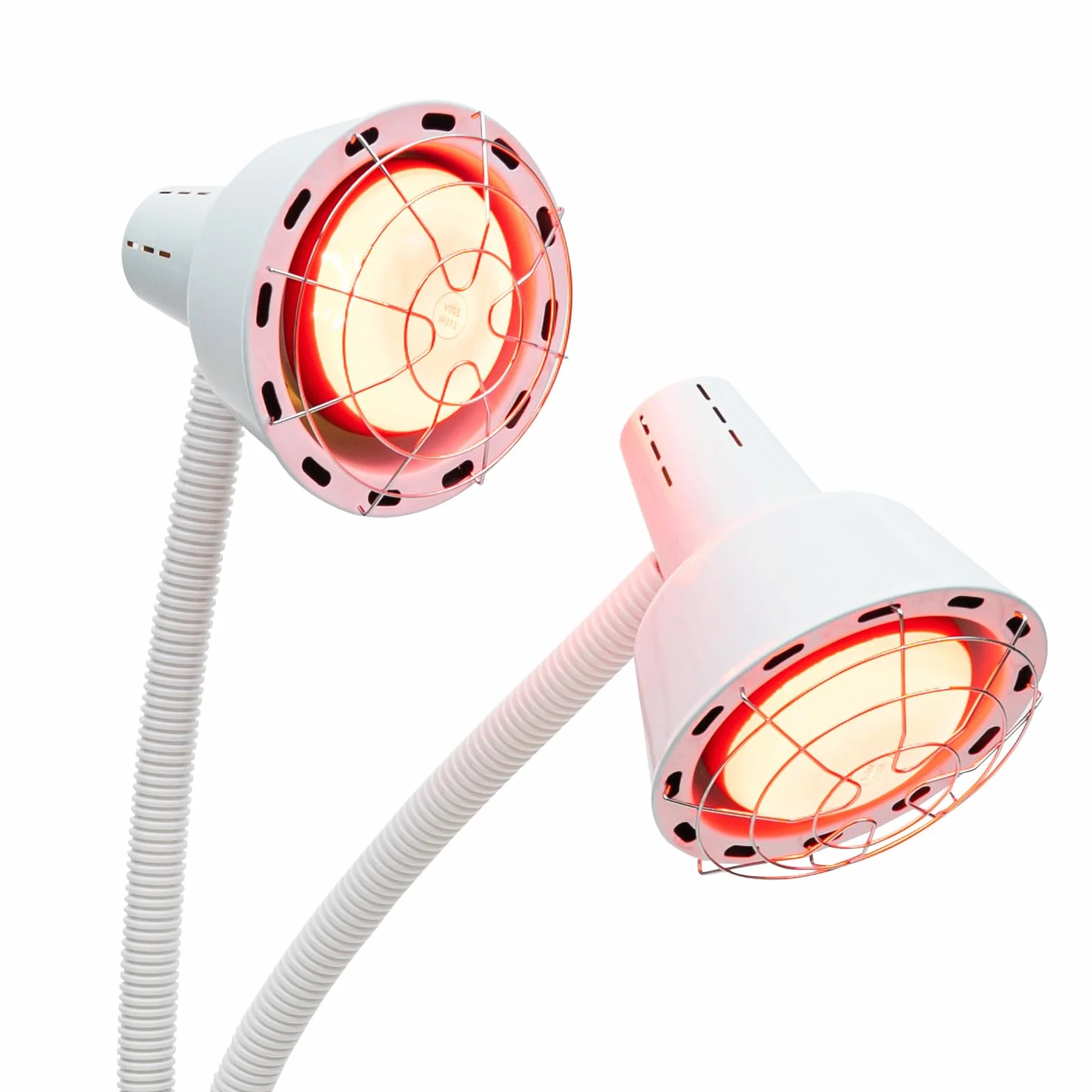 Czerwona lampa z podwójną głowicą, lampa 360°, regulowana lampa grzewcza do fizjoterapii, napięcie mięśni z kółkami i pilotem zdalnego sterowania