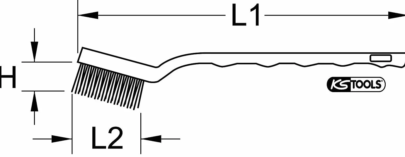 KS Tools 201.2316 Szczotka druciana do świec zapłonowych z drutu mosiężnego, 2-rzędowa, 170mm