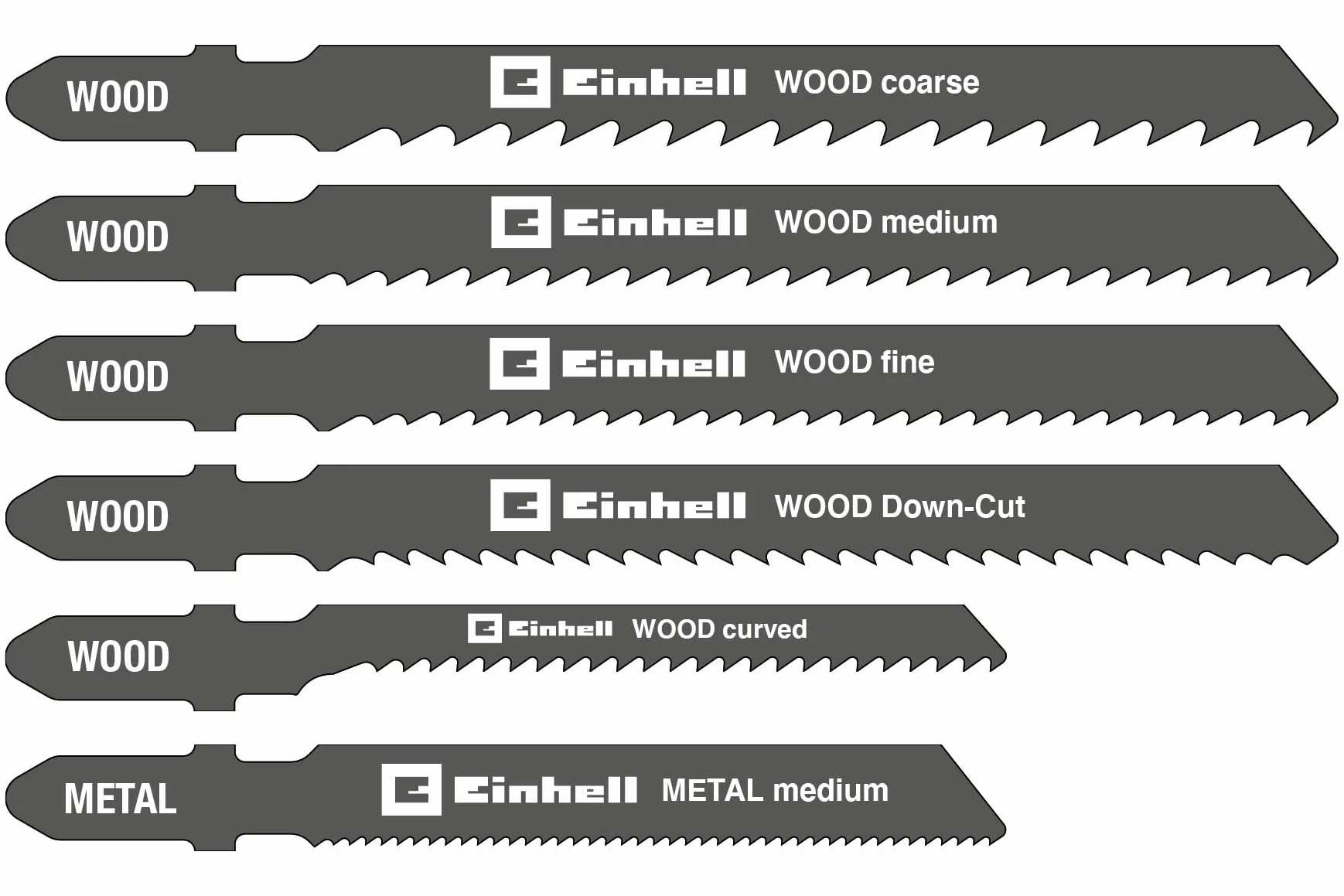 Einhell 10-częściowy zestaw brzeszczotów do drewna i metalu (trzpień T, akcesoria do wyrzynarek, 49617350)
