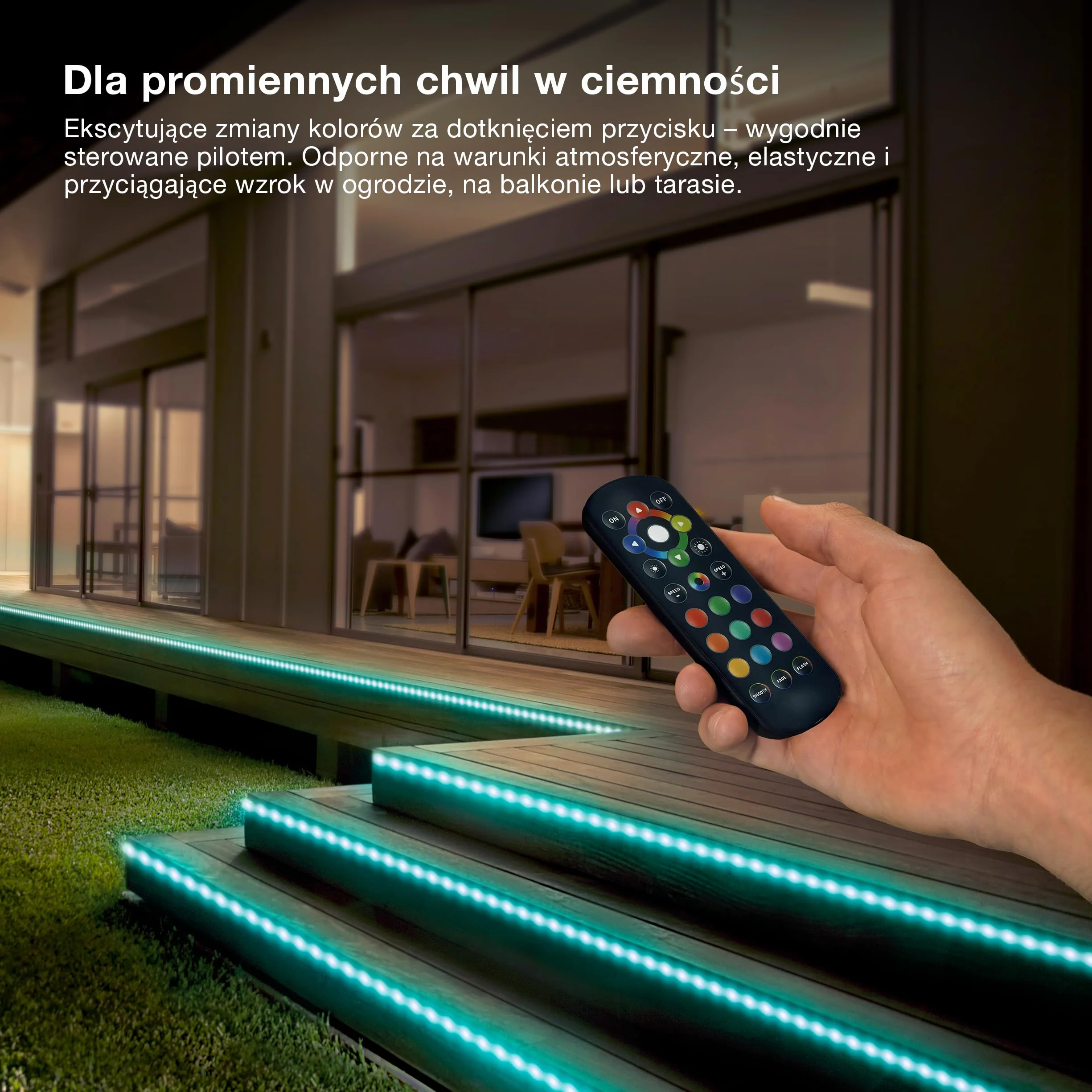 OSRAM Taśma LED Outdoor Flex RGB 15M IP65, w tym pilot zdalnego sterowania, możliwość przedłużenia do 50 m, z bębnem kablowym, kablem połączeniowym, akcesoriami