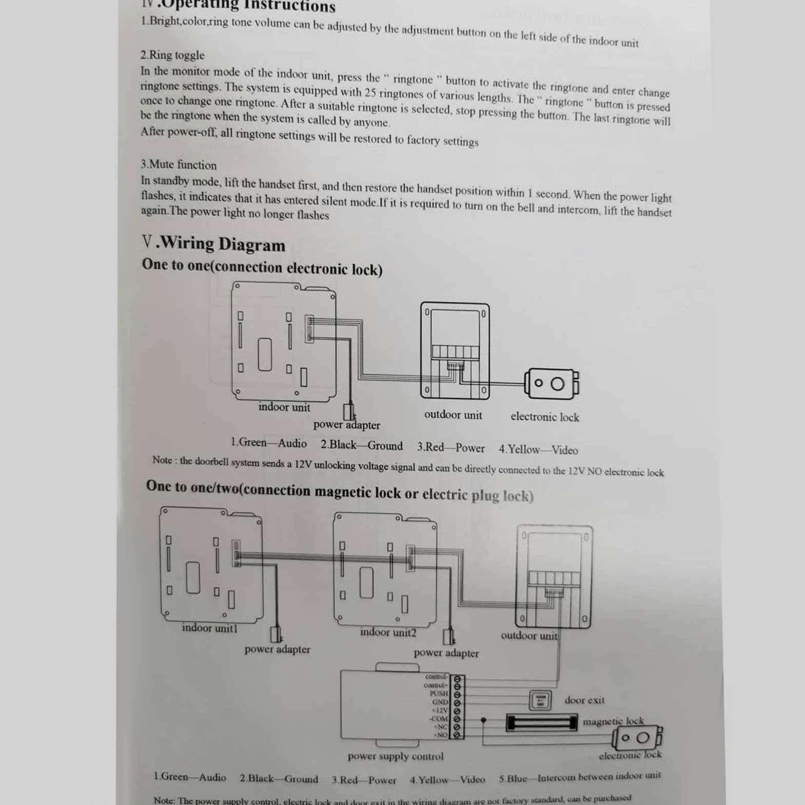 4,3-calowy Kolorowy Cyfrowy Wideodomofon LCD z Domofonem Noktowizor, Funkcja Interkomu do Bezpiecznego Nadzoru Domu (wtyczka UE)