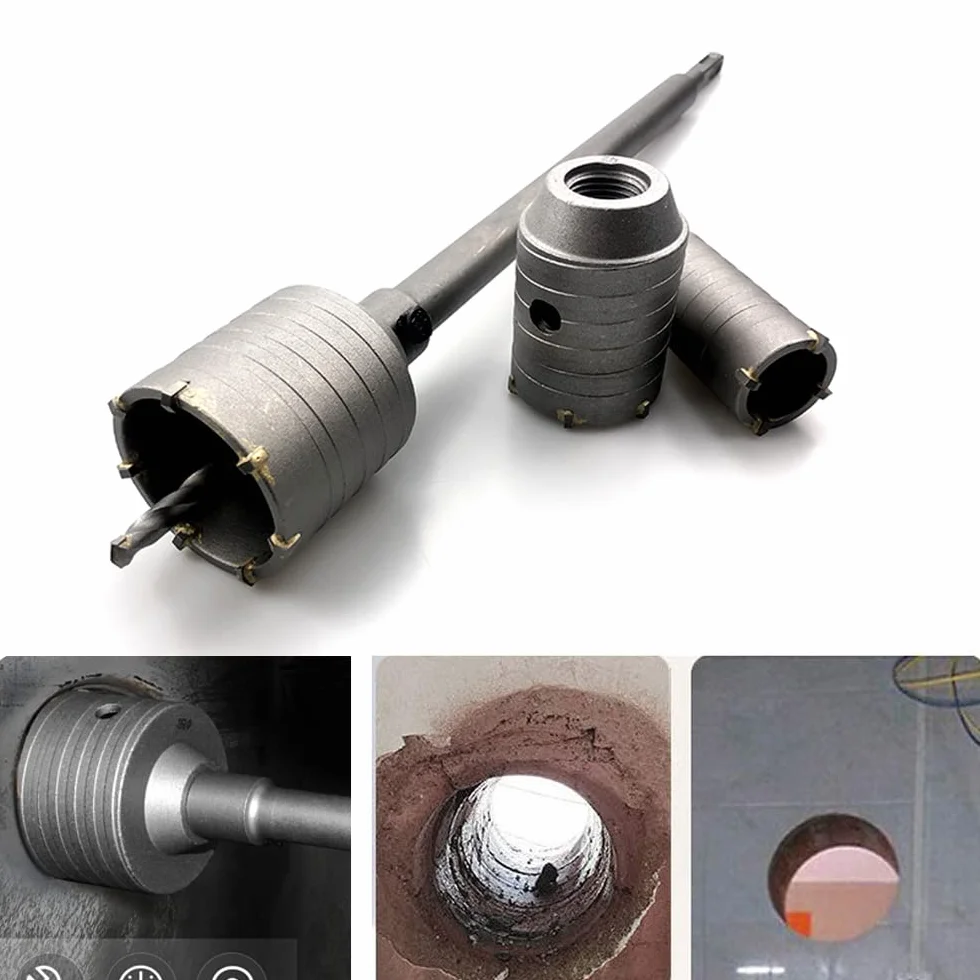 350MM WiertłO śCienne Sds O OkrąGłYm Uchwycie, WiertłA Do Betonu/Cementu/Kamienia Z 30/40/50MM, Wysoka WytrzymałOść, Stabilność, Szybkie Wiercenie Do KlimatyzatoróW, Pralek Wykrawanie Rur
