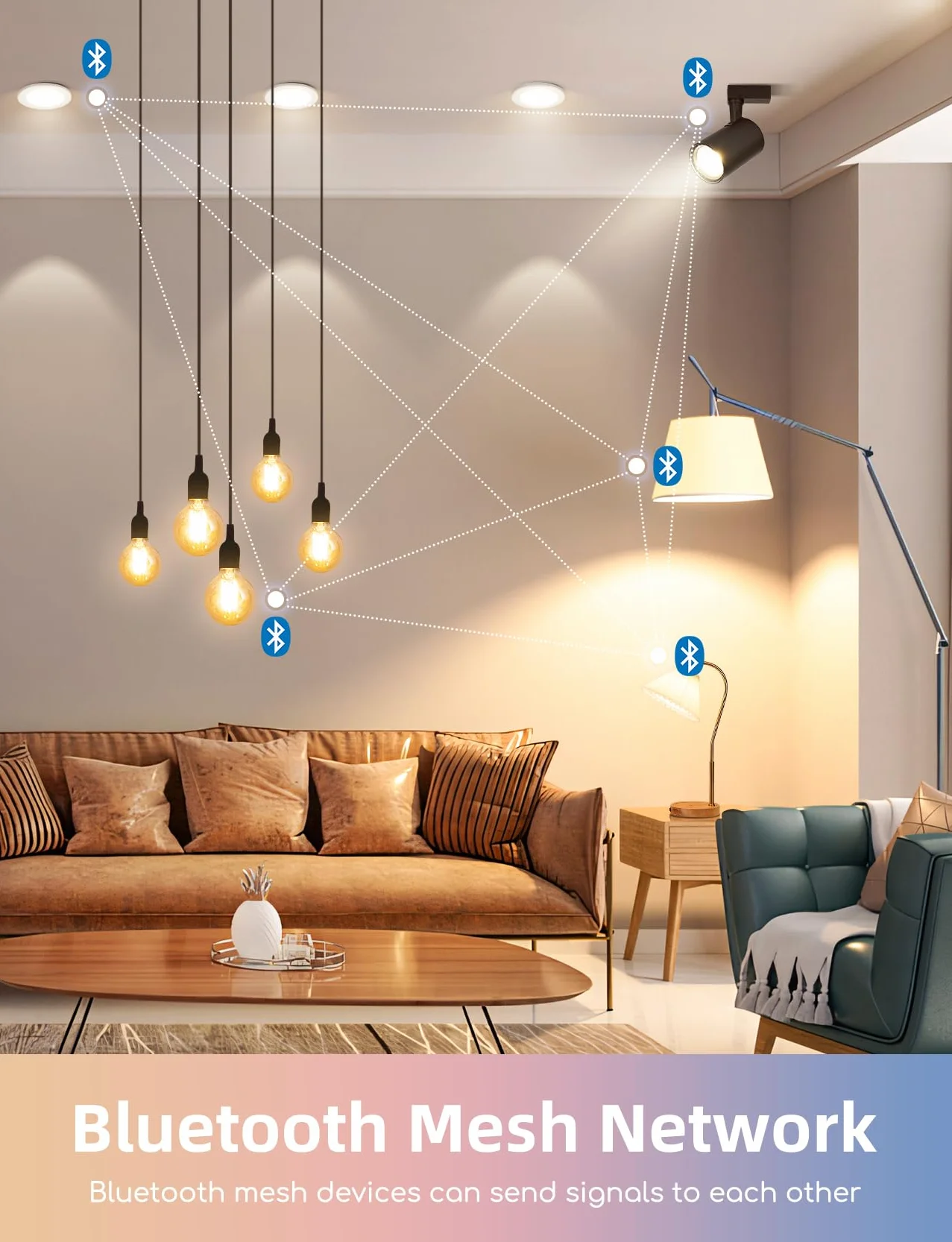 Aigostar - Inteligentna żarówka A60 Bluetooth Mesh. 2700–6500K, ściemnialna RGB. Gwint E27, 12 W, 1150 lm. Inteligentna żarówka LED kompatybilna z Alexą. W zestawie pilot zdalnego sterowania. 6 sztuk