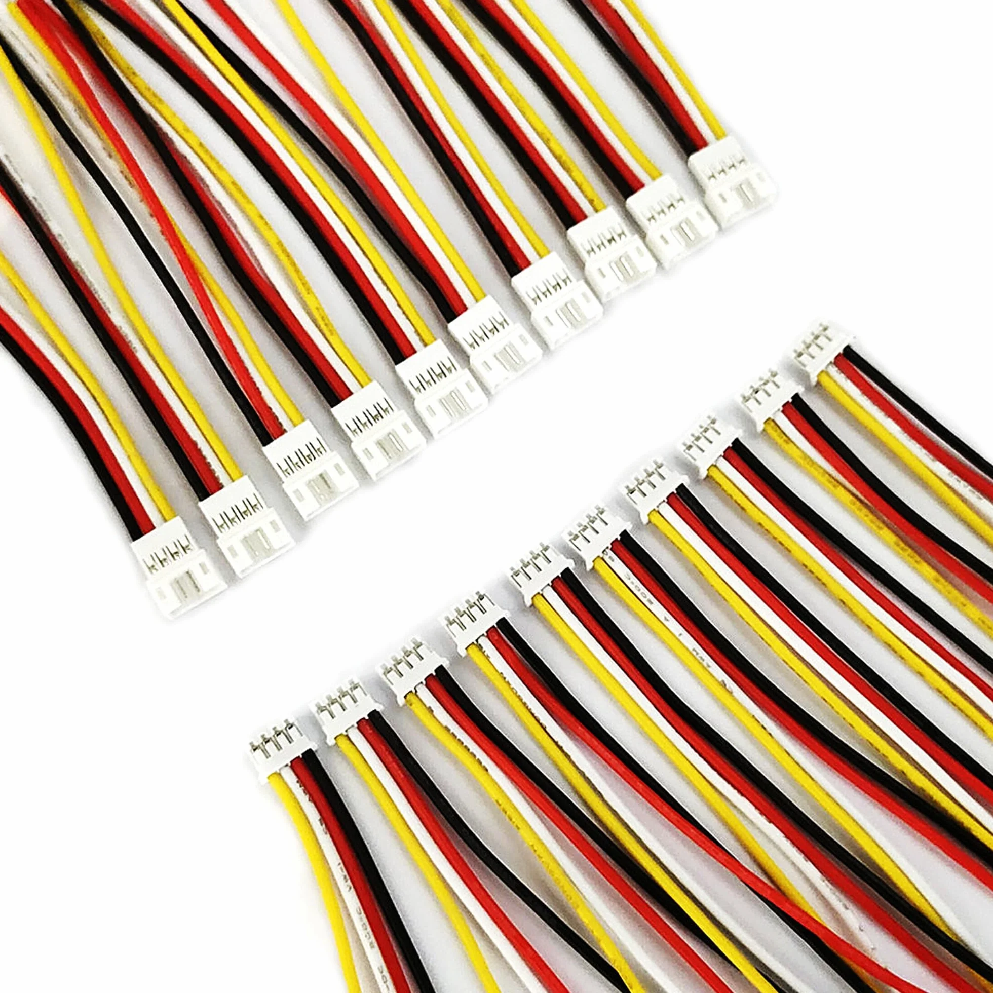 10 par mini Micro JST PH2,0 mm 4-pinowe męskie i żeńskie złącze wtykowe z 100 mm 22 AWG miękki silikonowy kabel do listwy świetlnej LED