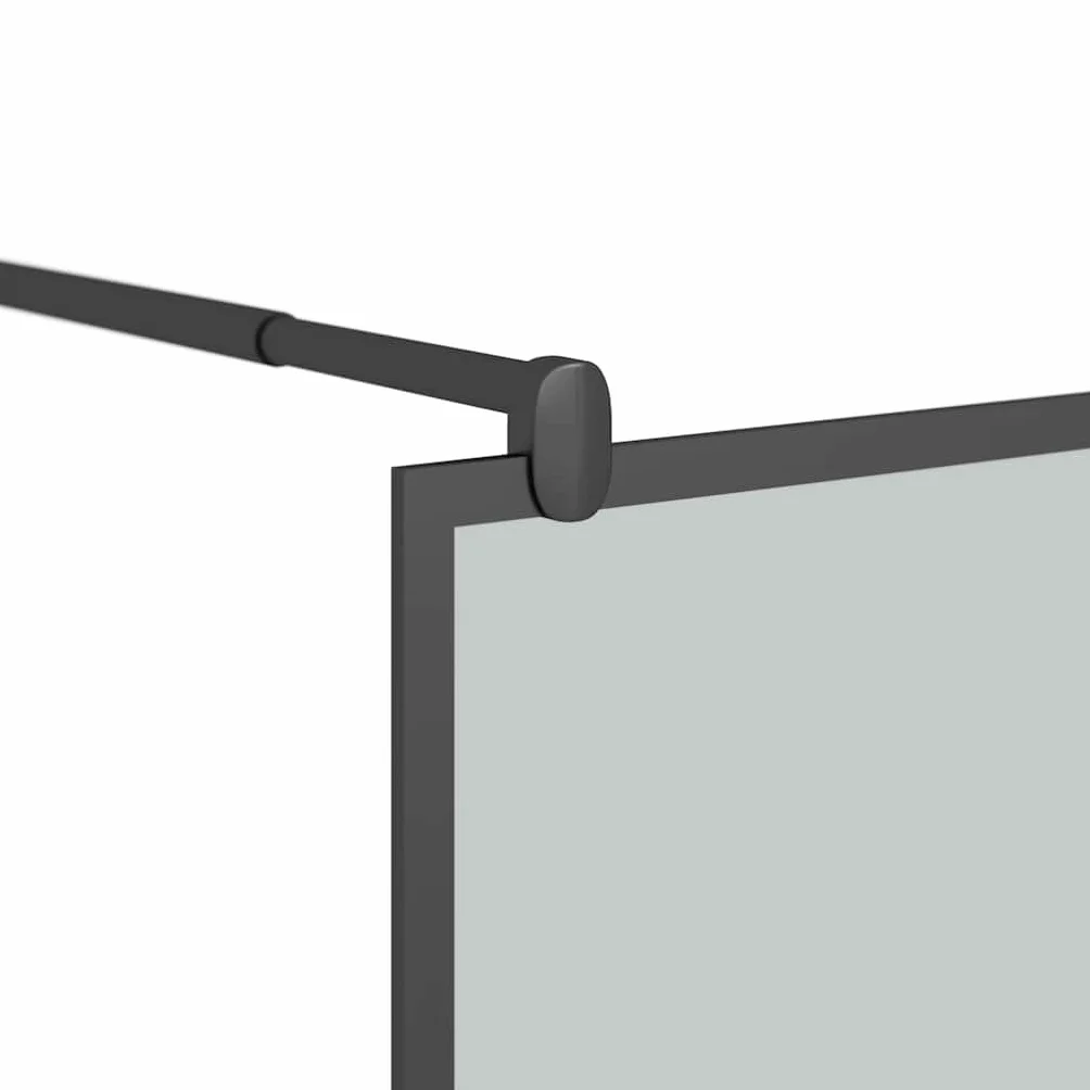 Ścianka prysznicowa Walk-In 115 x 195 cm, szkło ESG, ciemna z aluminiową ramą, czarna, regulowany profil i drążek podporowy, stabilna kabina prysznicowa do łazienki, ochrona przed pryskaniem