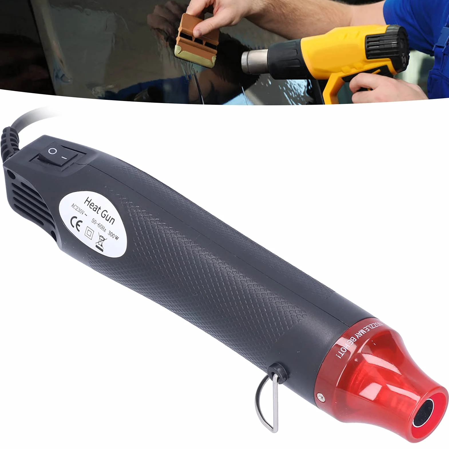 Pistolet na gorące powietrze 390℉, Mini pistolet na gorące powietrze Wytrzymały trwały przenośny wygodny szerokie zastosowanie do projektów DIY (wtyczka UE 230 V)