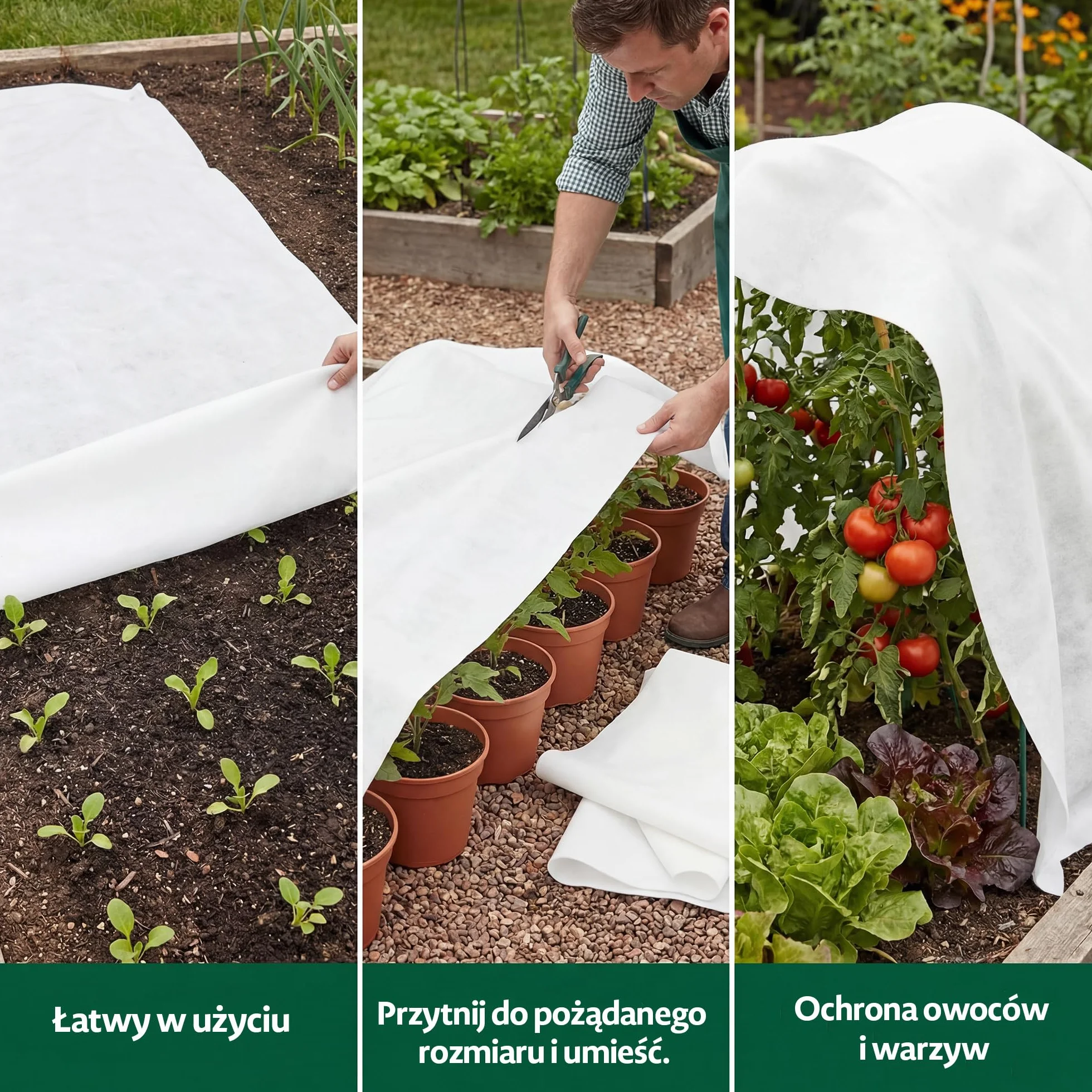 GARDENIX Włóknina inspektowa oddychająca 17 g/m² włóknina ogrodowa 3,2 x 10 m (32 m²) wspomaga zdrowy wzrost, chroni rośliny, kwiaty i warzywa przed zimnem, mrozem i wiatrem