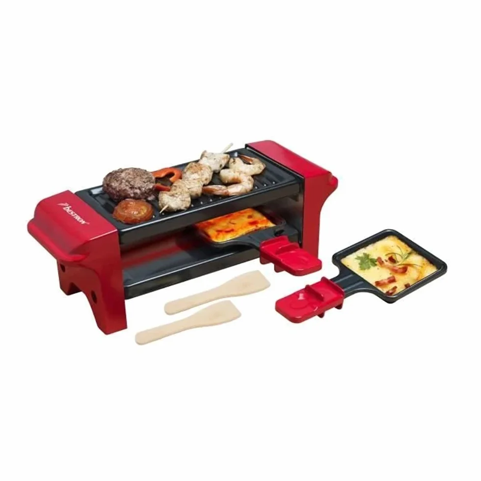 Bestron Raclette mini grill stołowy 350 W czerwony czarny